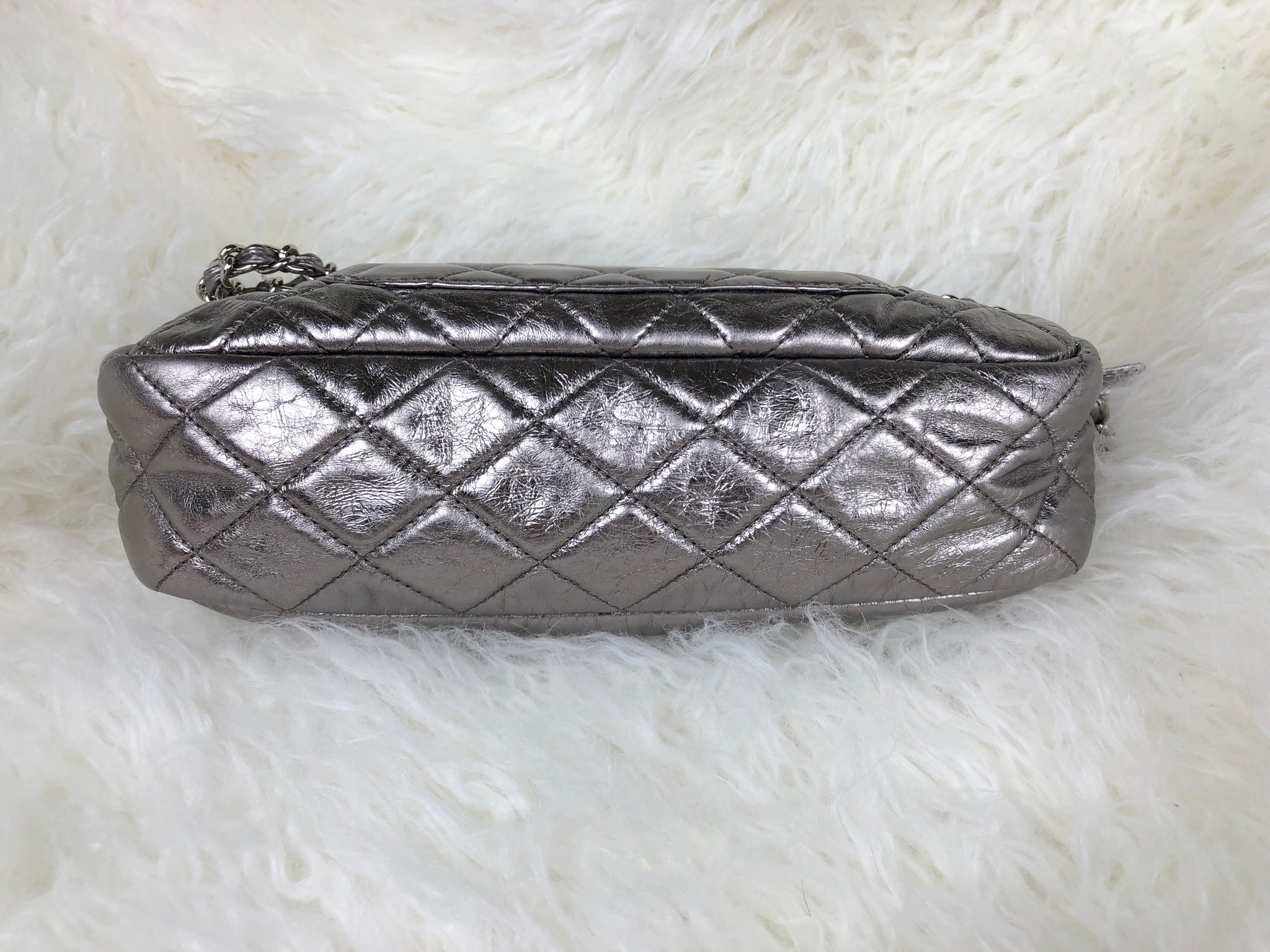 CHANEL Metallic Silver Handbag