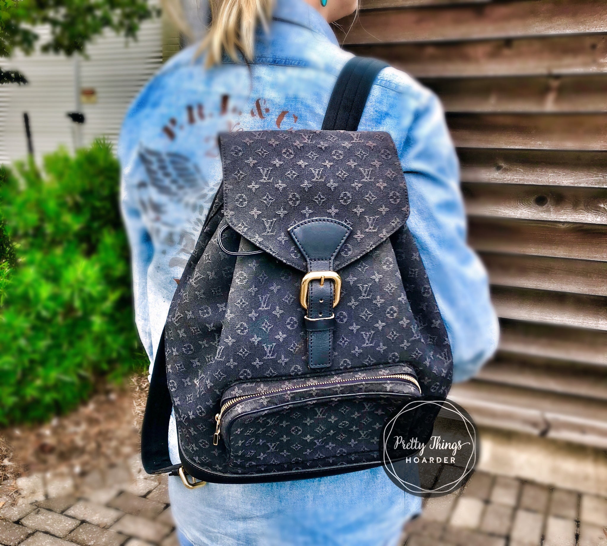 LOUIS VUITTON Navy GM Backpack