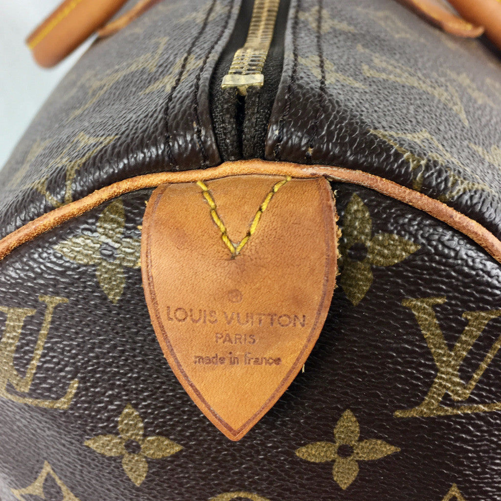 Louis Vuitton Monograma Marrón Lona Recubierta y Piel Vachetta Vintage  Speedy 40