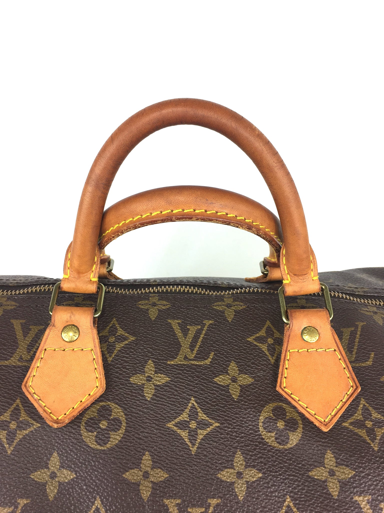 Louis Vuitton Brown Monogram Speedy 40 Leather Cloth ref.976380 - Joli  Closet