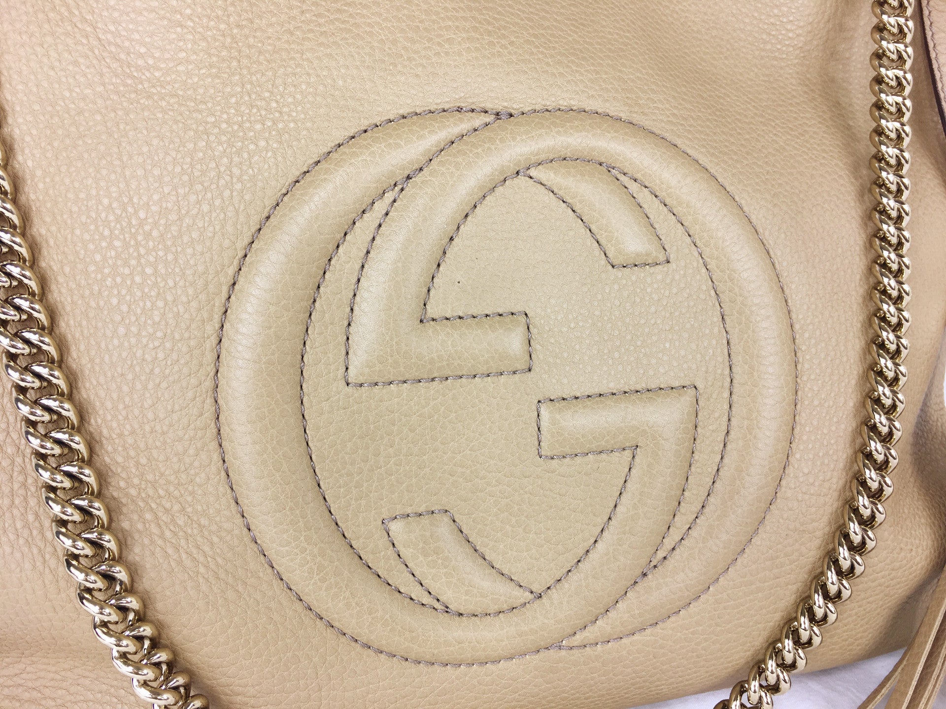 GUCCI Soho Pebbled Leather Tote (Large)