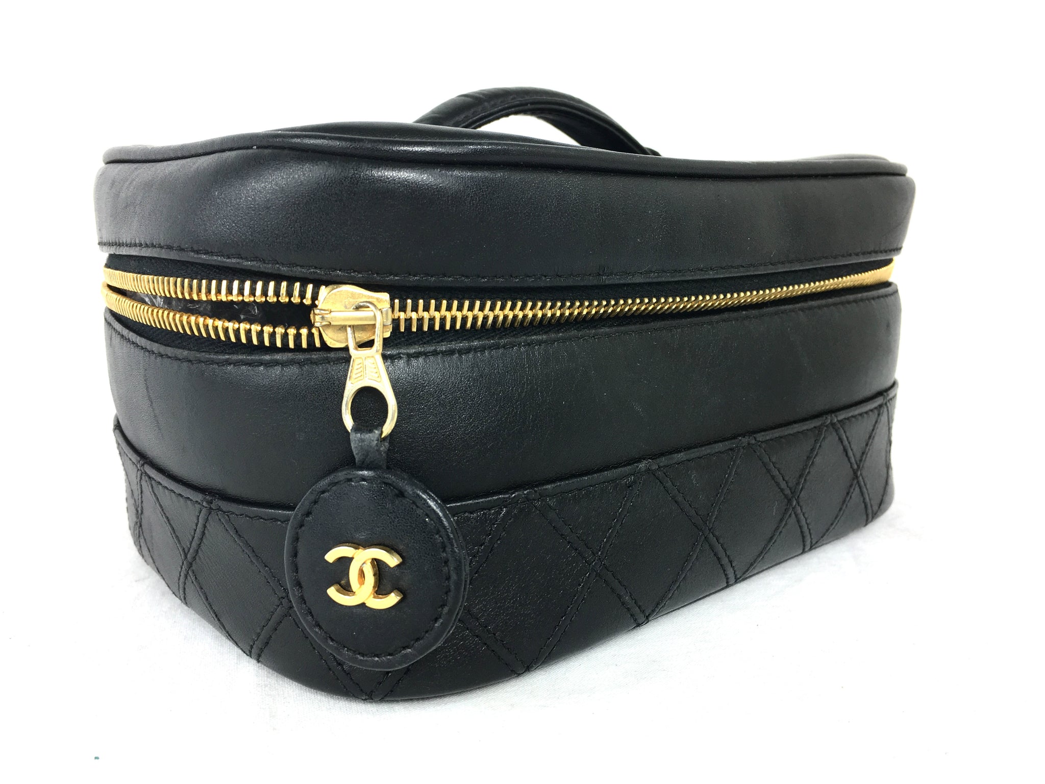 Chanel Beauty Bag Toiletry Cosmetic Makeup Case Travel Pouch Jewelry Box  Black
