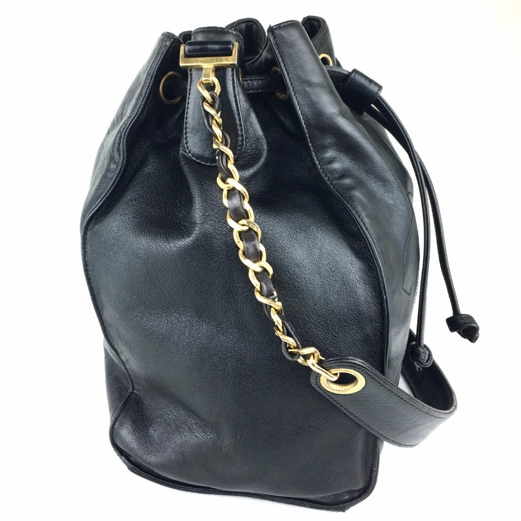 CHANEL CC Logo Bucket Bag Crossbody