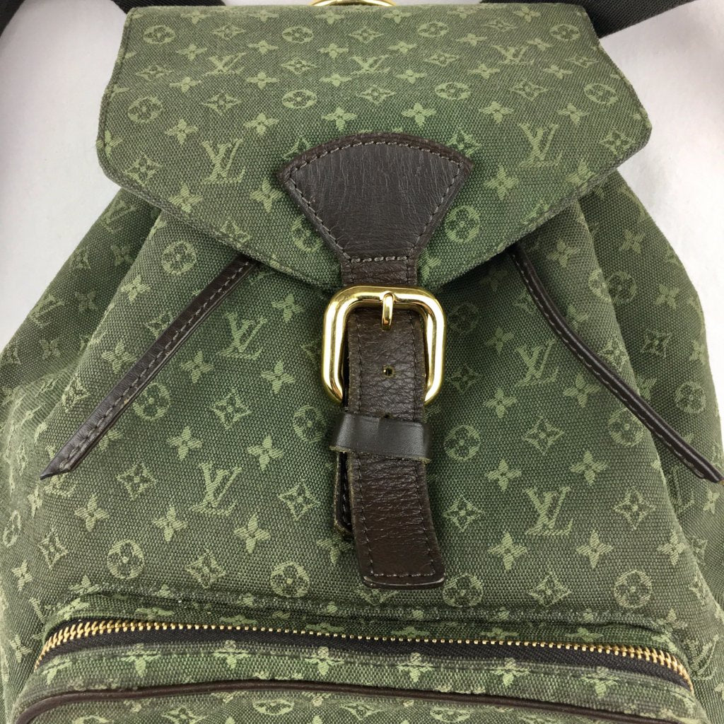 Montsouris leather backpack Louis Vuitton Green in Leather - 22086525