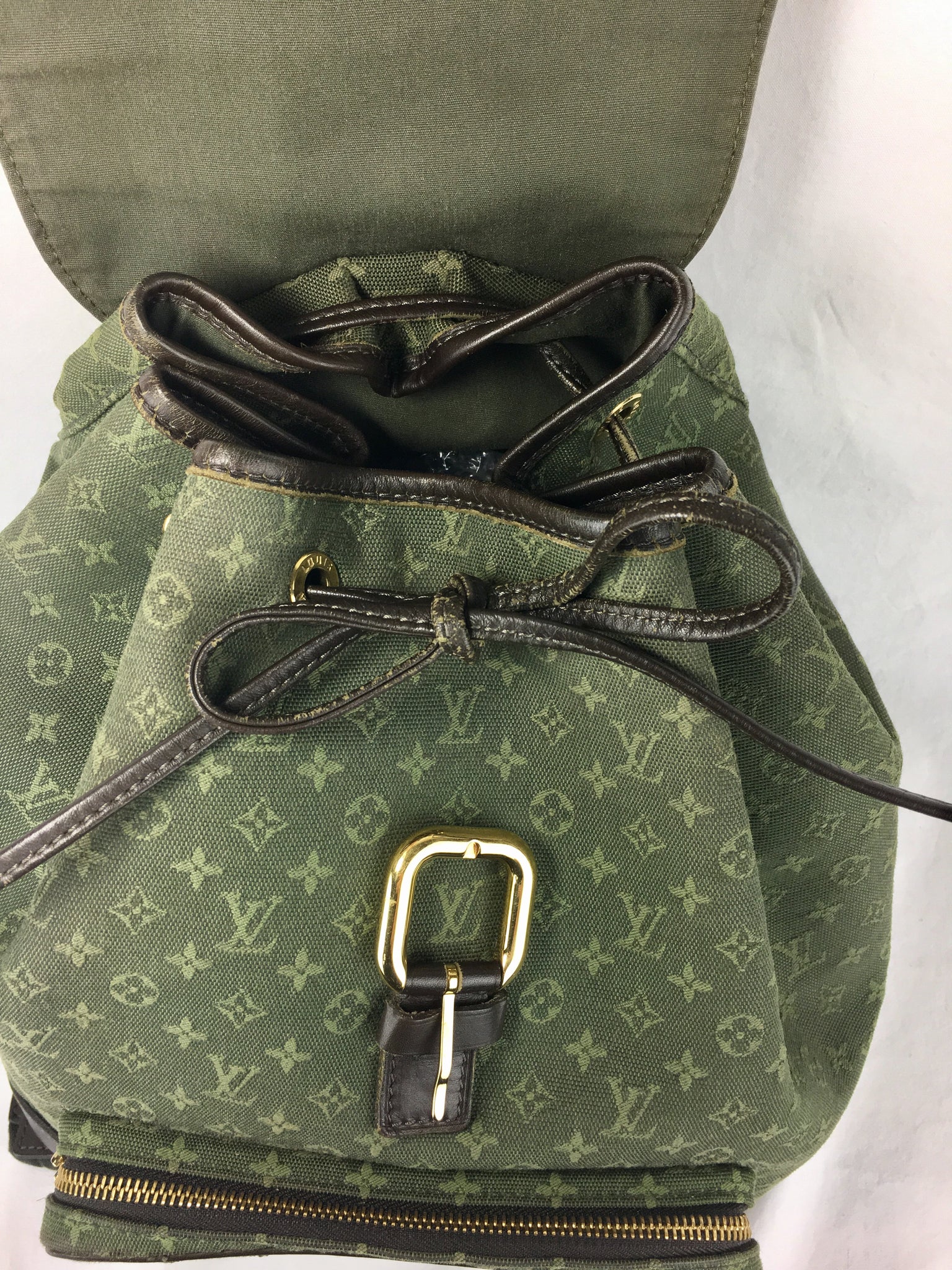 LOUIS VUITTON Montsouris GM Backpack (Olive Green & Brown Monogram