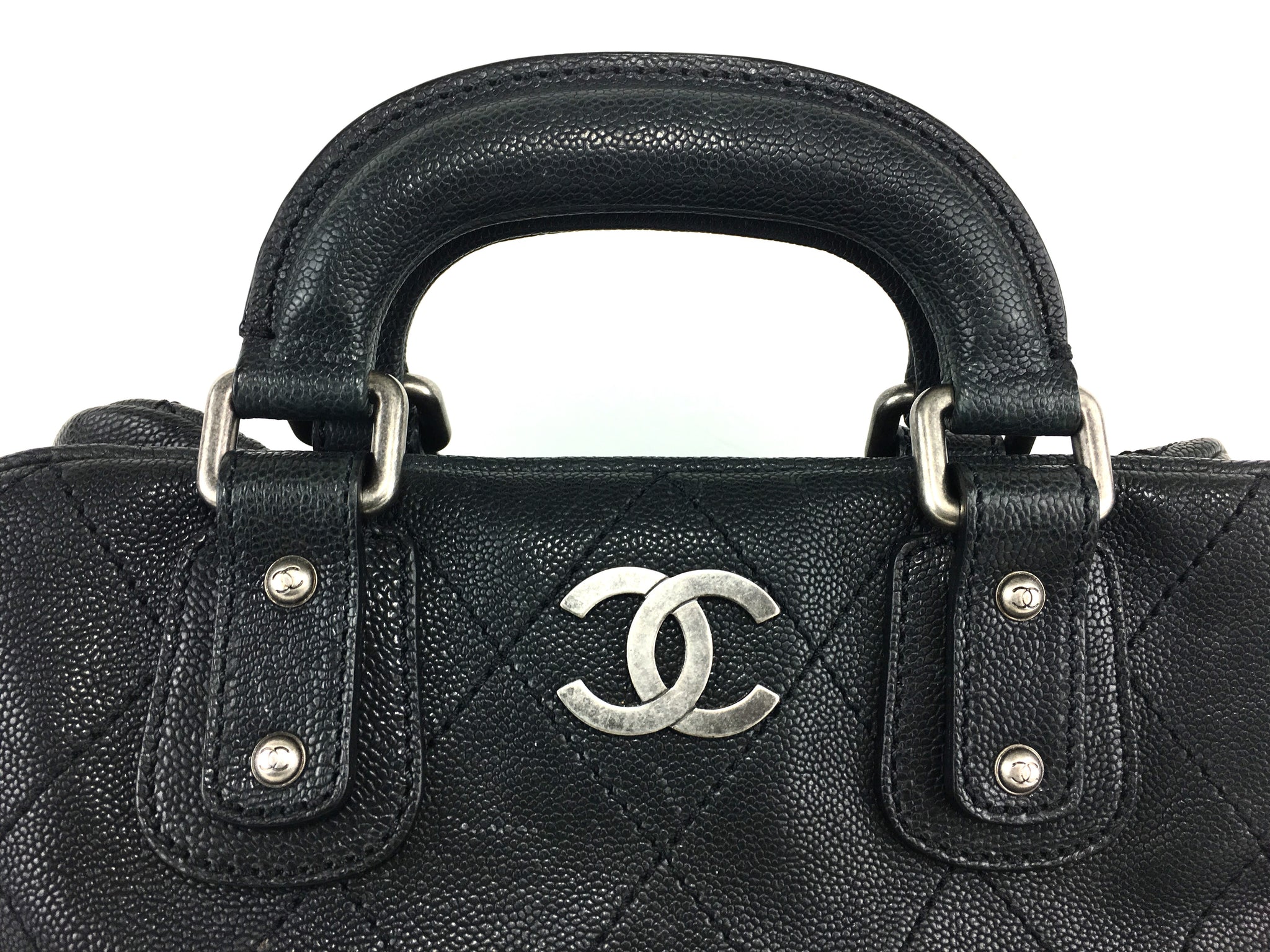 CHANEL Black Caviar Satchel Bag