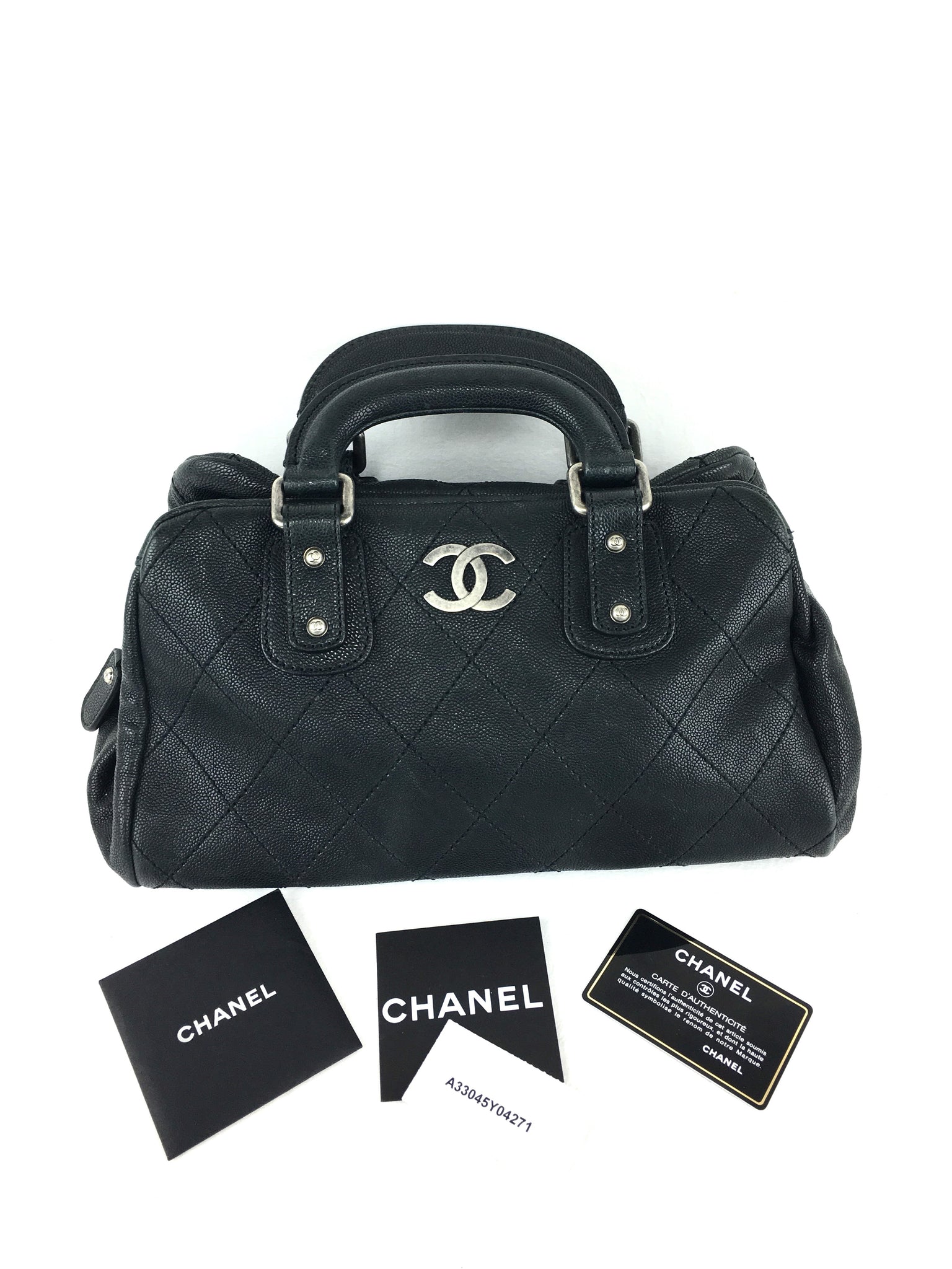 CHANEL Black Caviar Satchel Bag