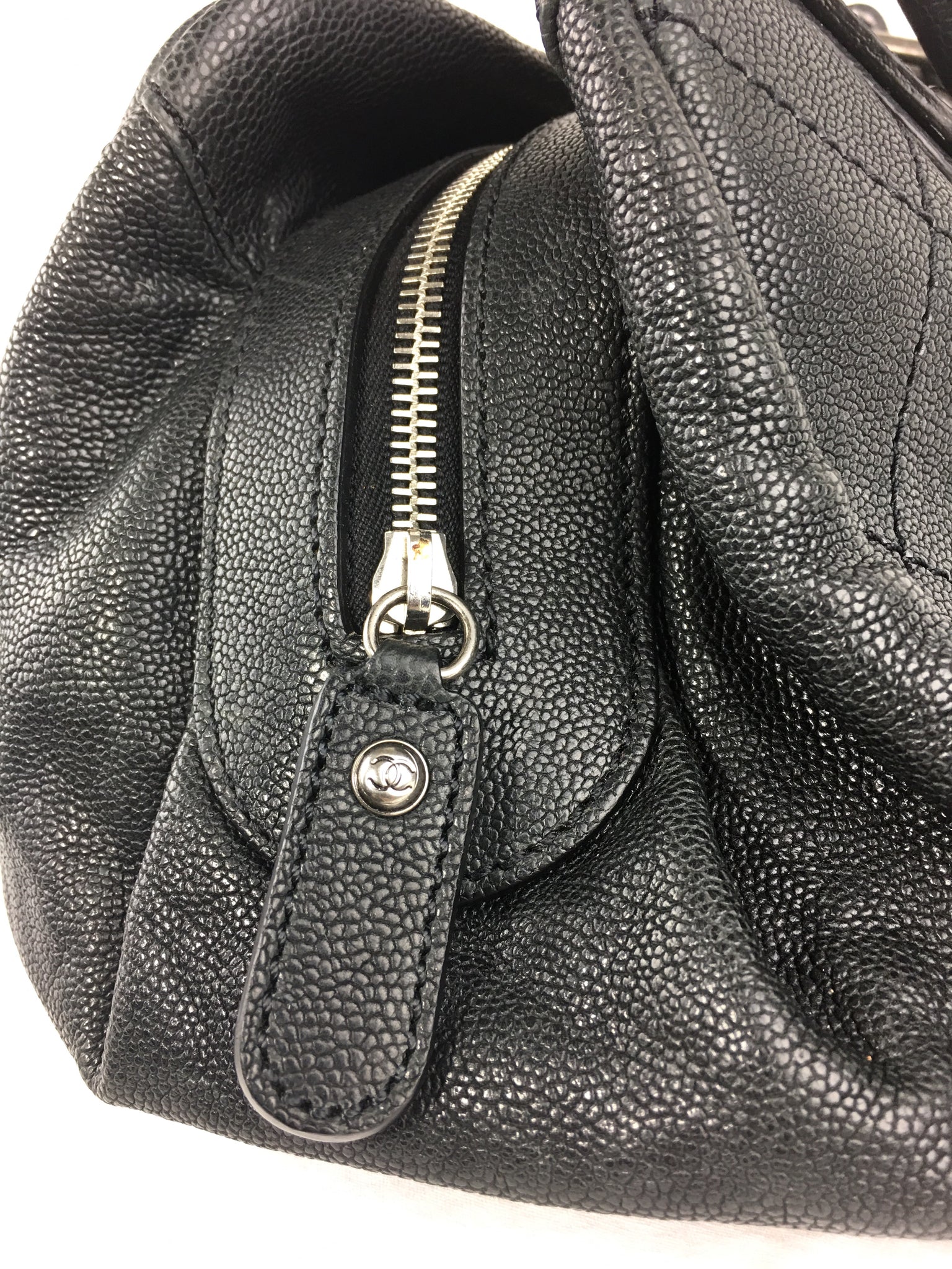 CHANEL Black Caviar Satchel Bag