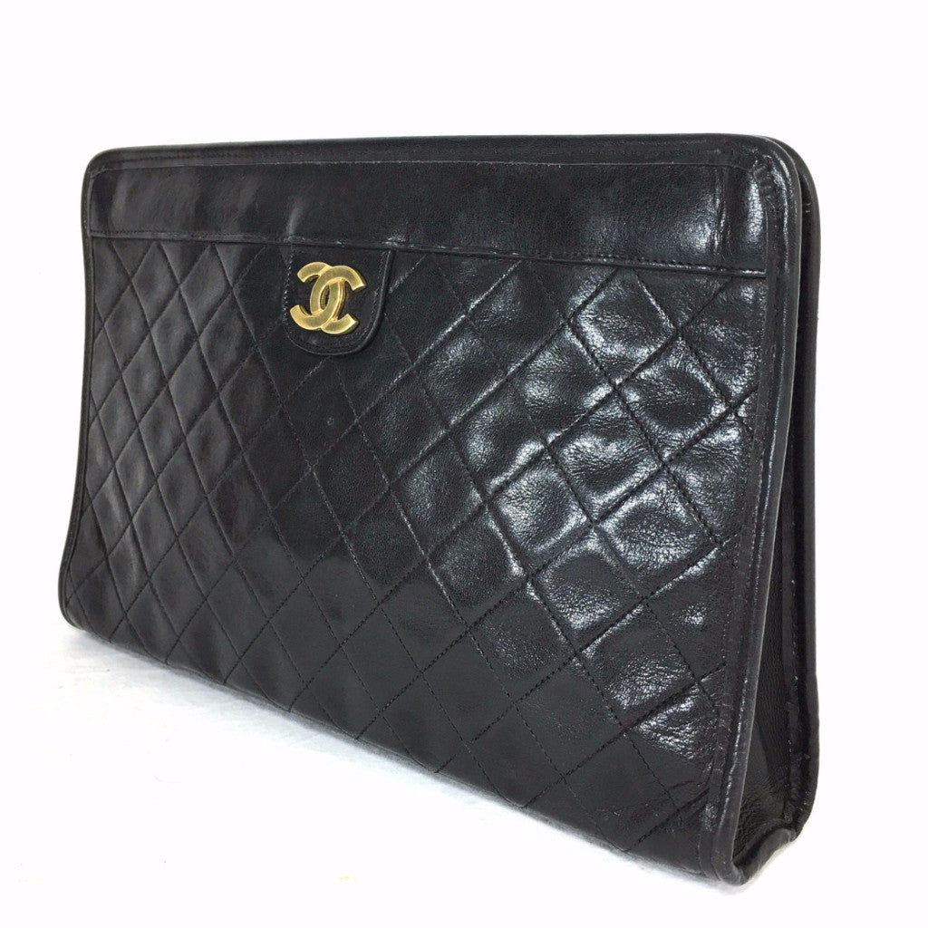 CHANEL Lambskin Quilted Evening Clutch