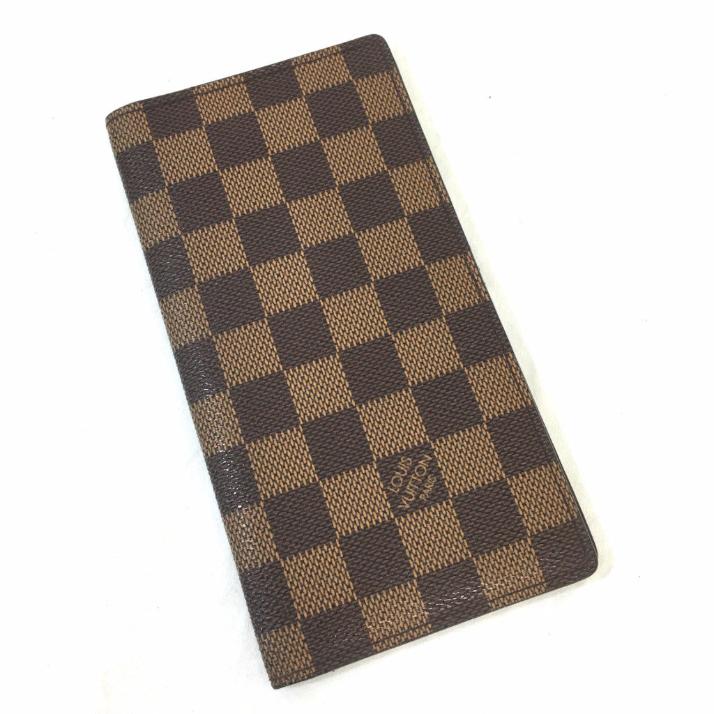 Authentic Louis Vuitton Brown Mono Mens Credit -ID Card Wallet 4in x 4in  (A)