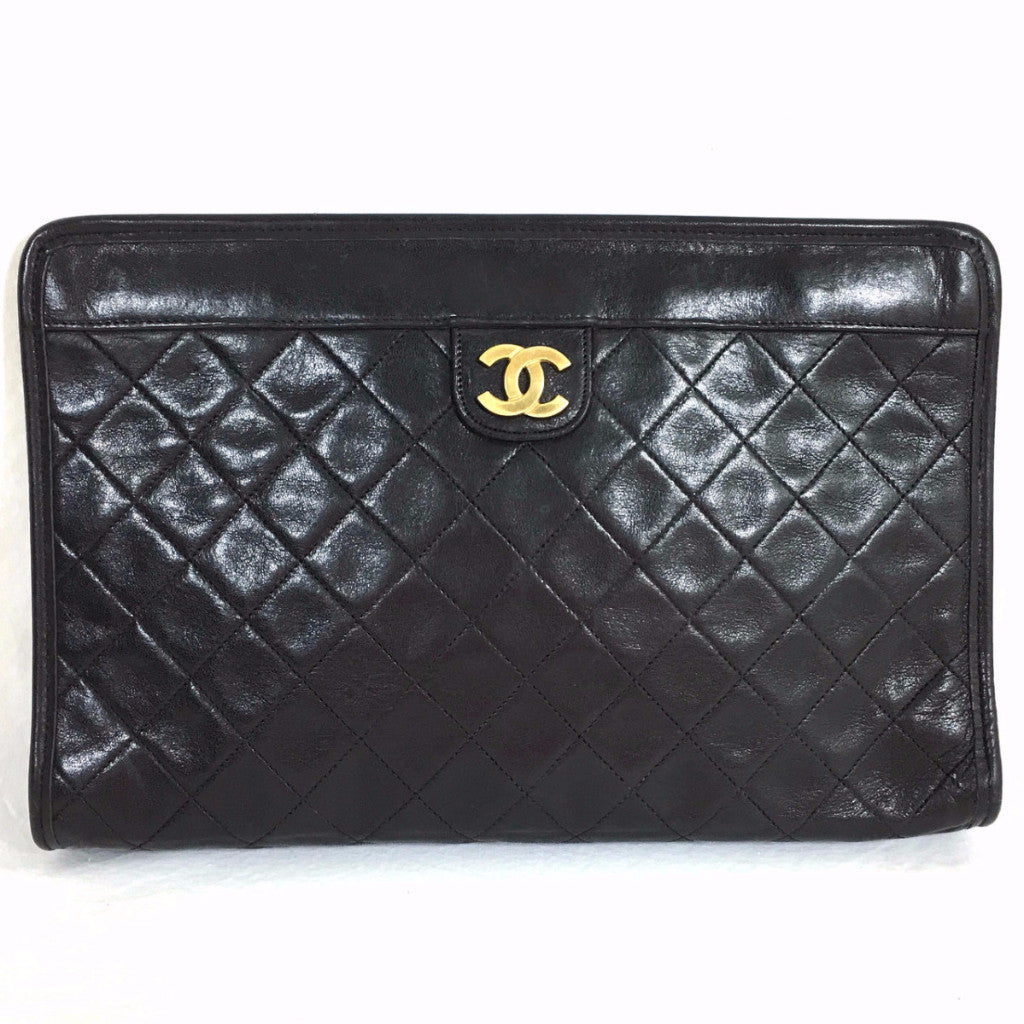 CHANEL Lambskin Quilted Evening Clutch