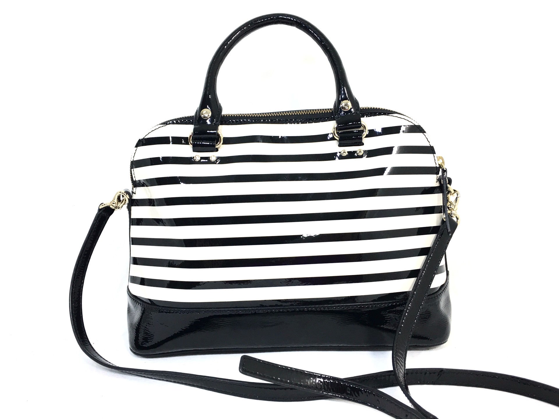 KATE SPADE Striped Satchel Handbag