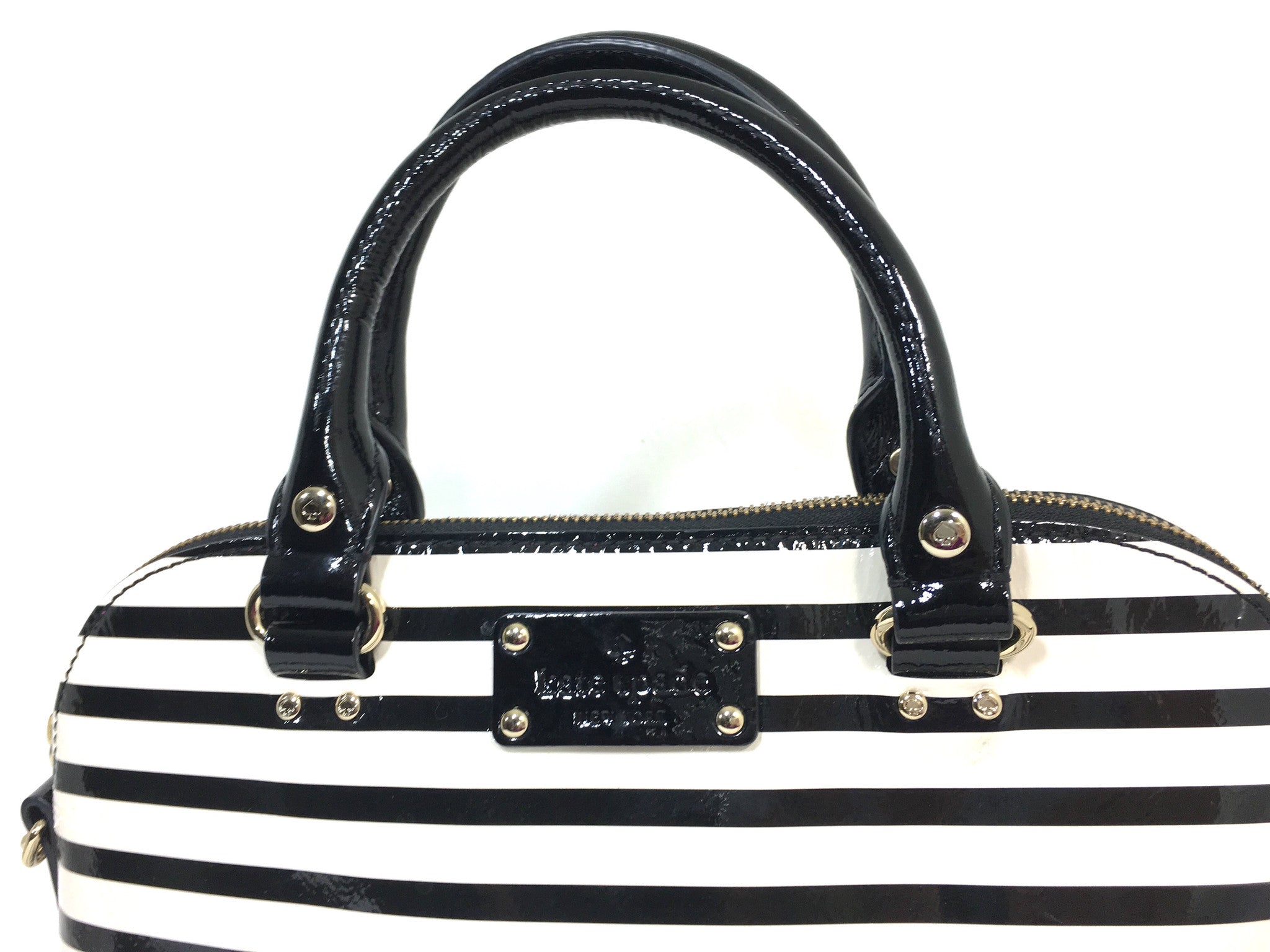 KATE SPADE Striped Satchel Handbag