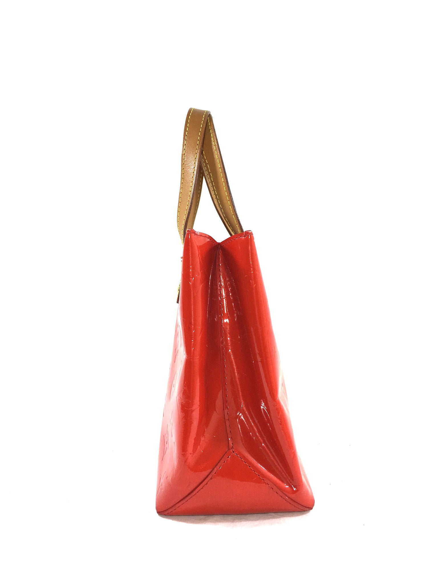 Louis Vuitton Red Monogram Vernis Reade MM Tote Bag 4LV106 For