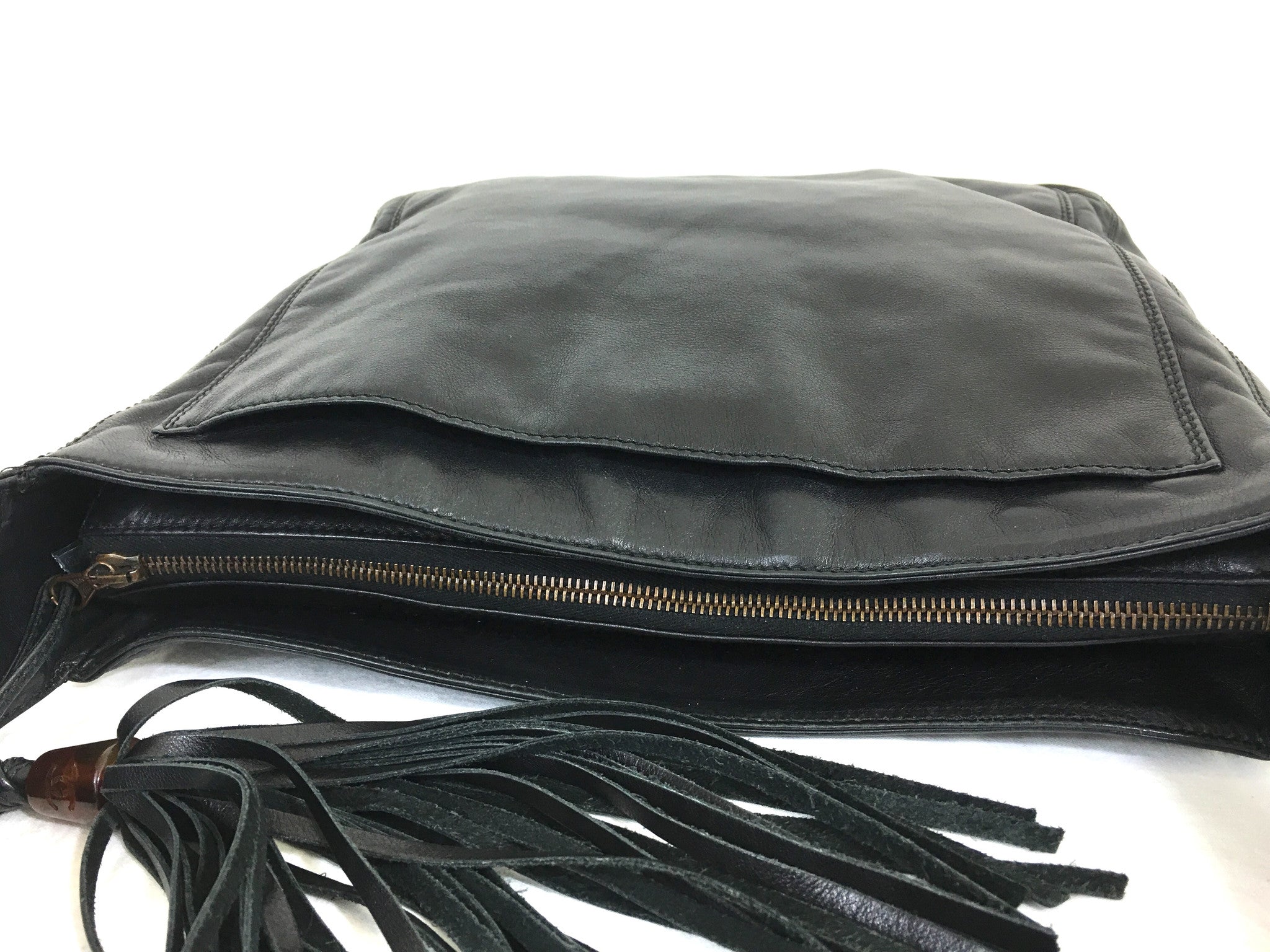 CHANEL CC Logo Tassel Black Lambskin Shoulder Bag