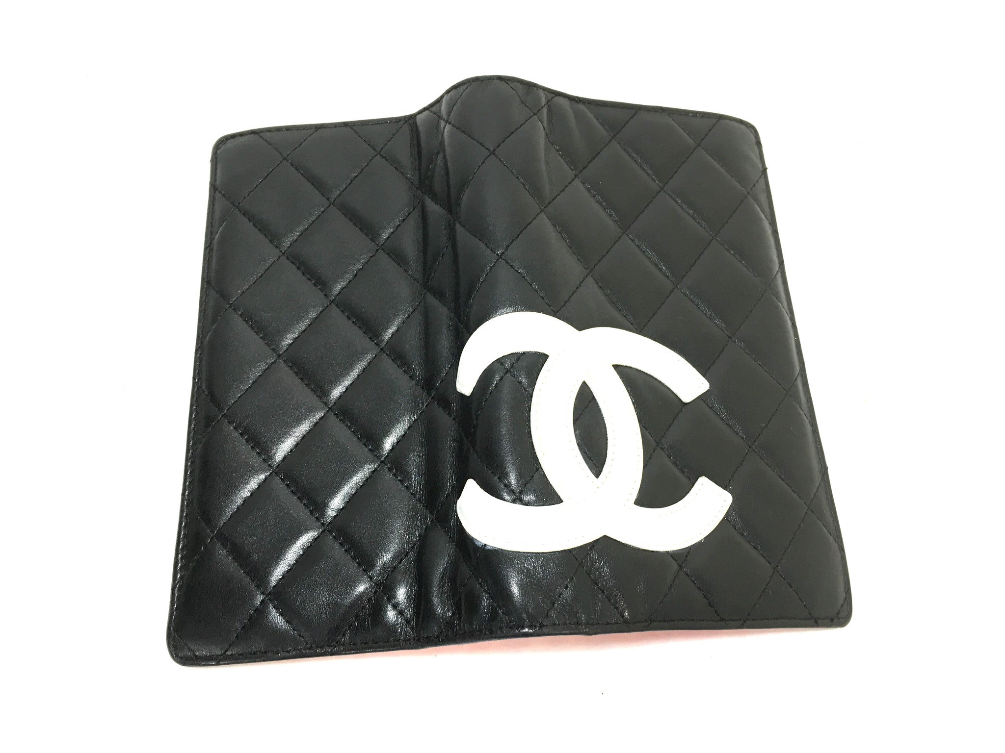CHANEL Quilted Ligne Cambon Vertical CC Logo Wallet