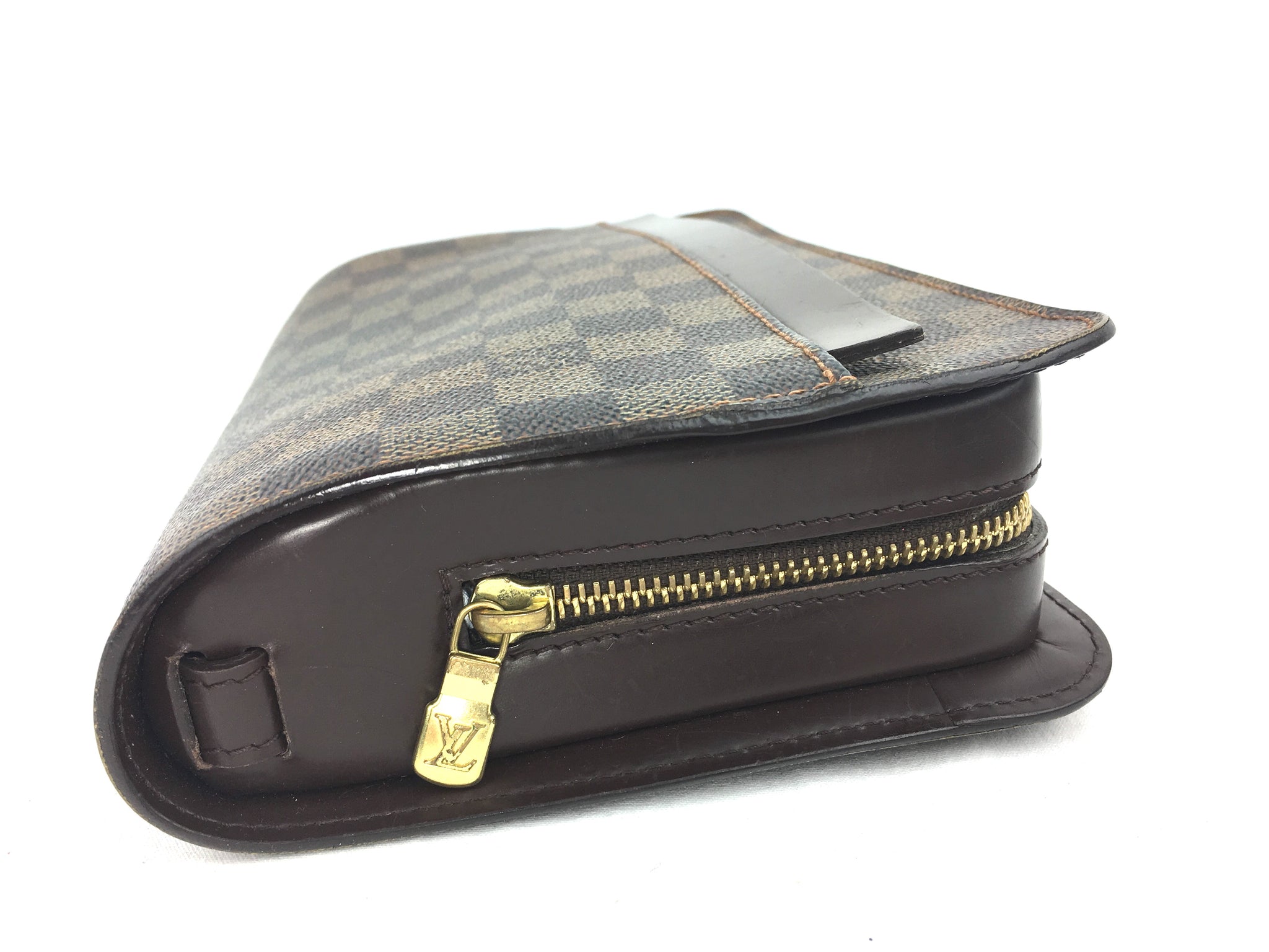 LOUIS VUITTON Wristlet Clutch in Damier Ebene