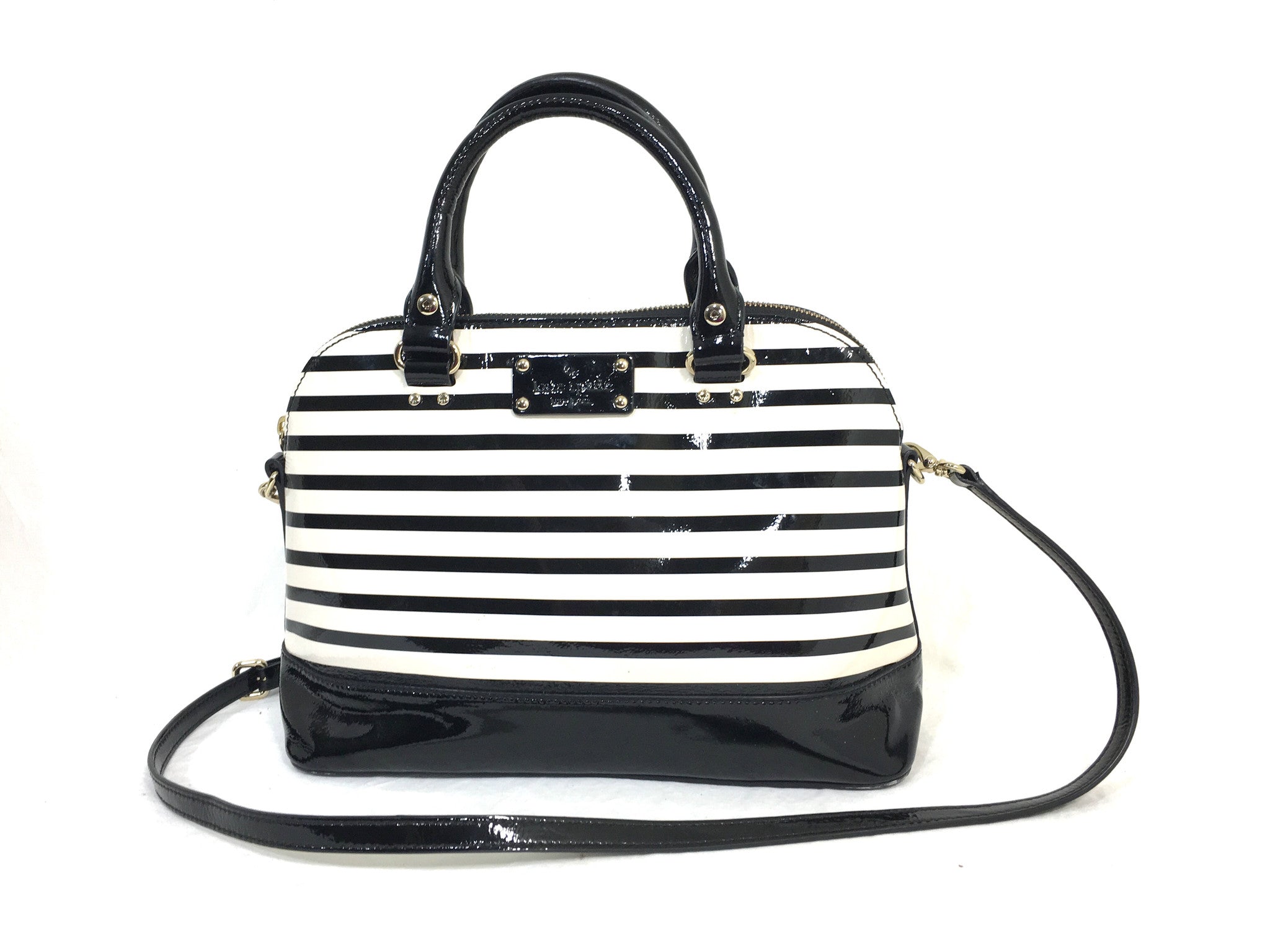 KATE SPADE Striped Satchel Handbag