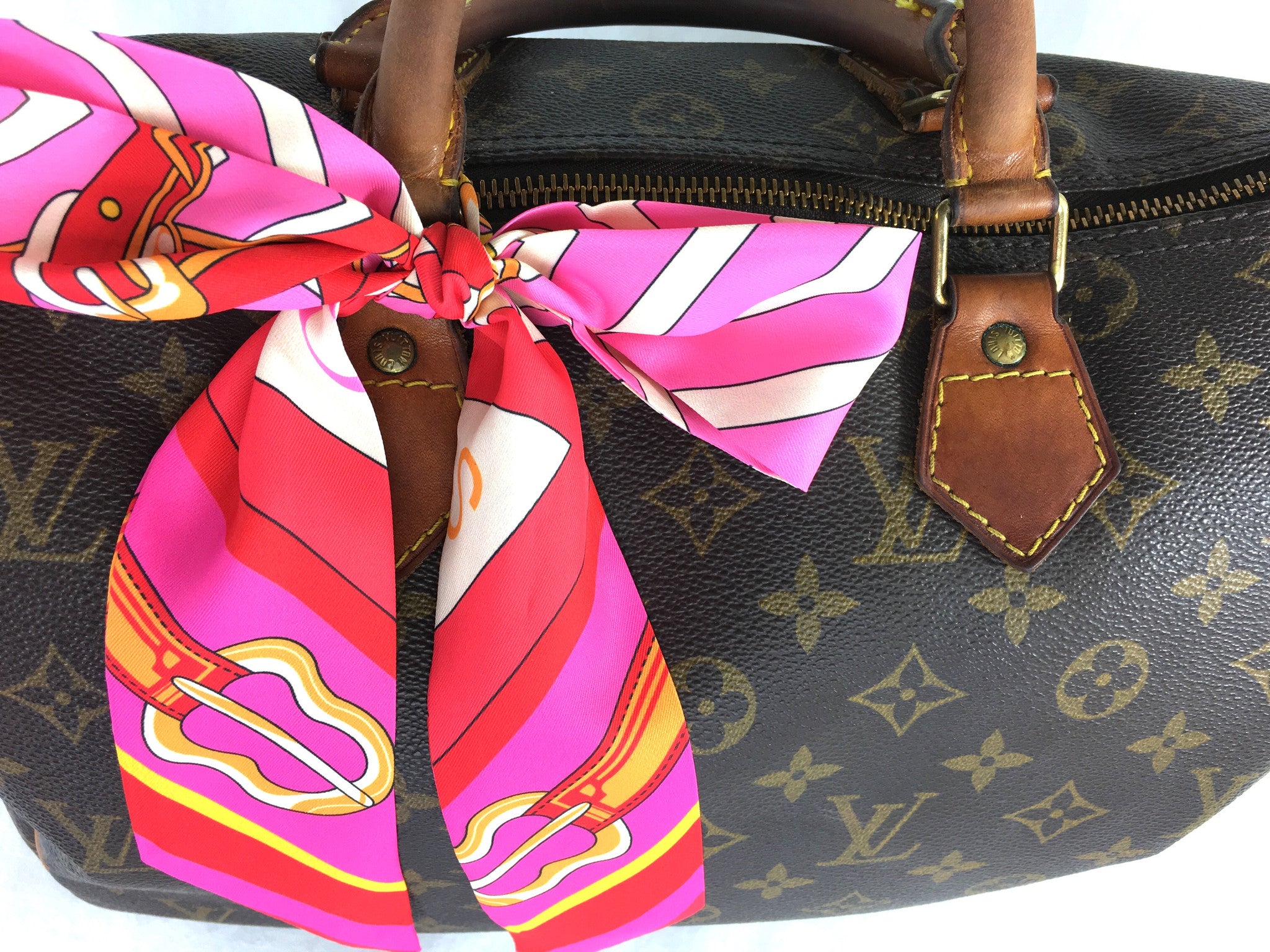 lv bag with scarf