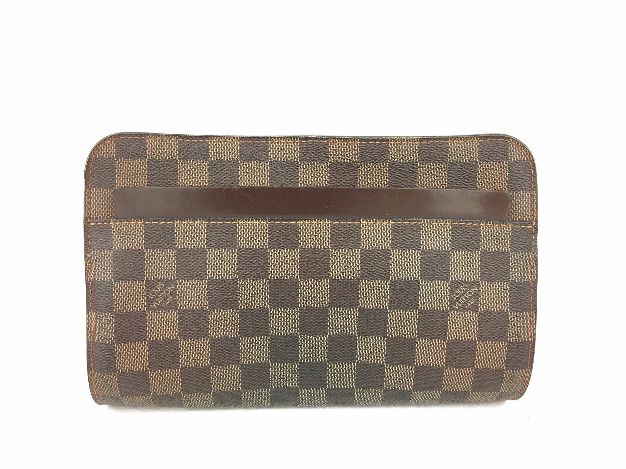 LOUIS VUITTON Wristlet Clutch in Damier Ebene