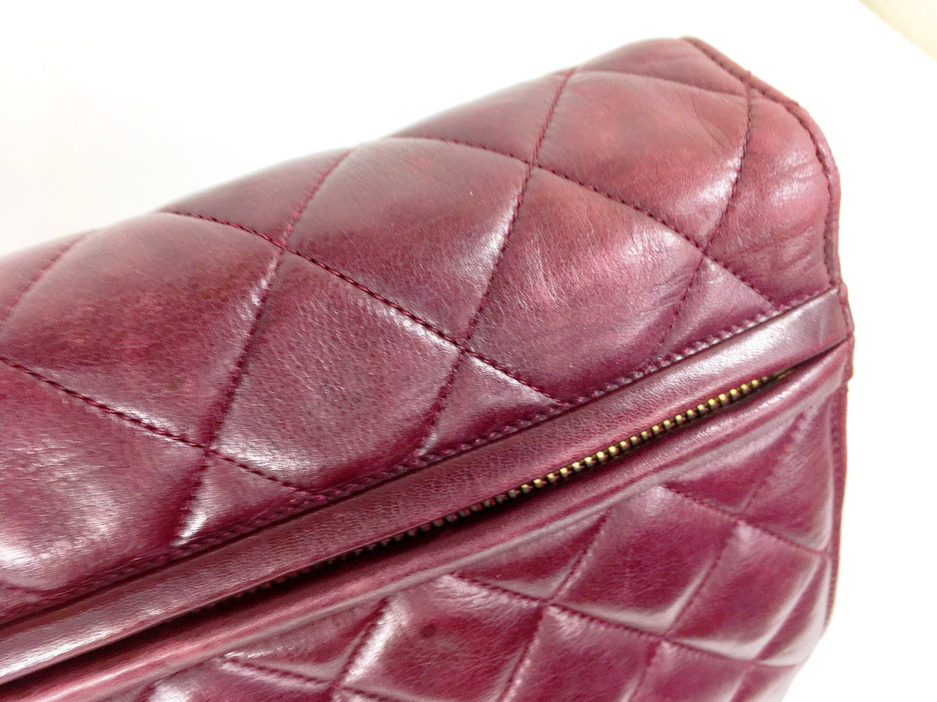 CHANEL Jumbo Quilted Burgundy Flap Bag