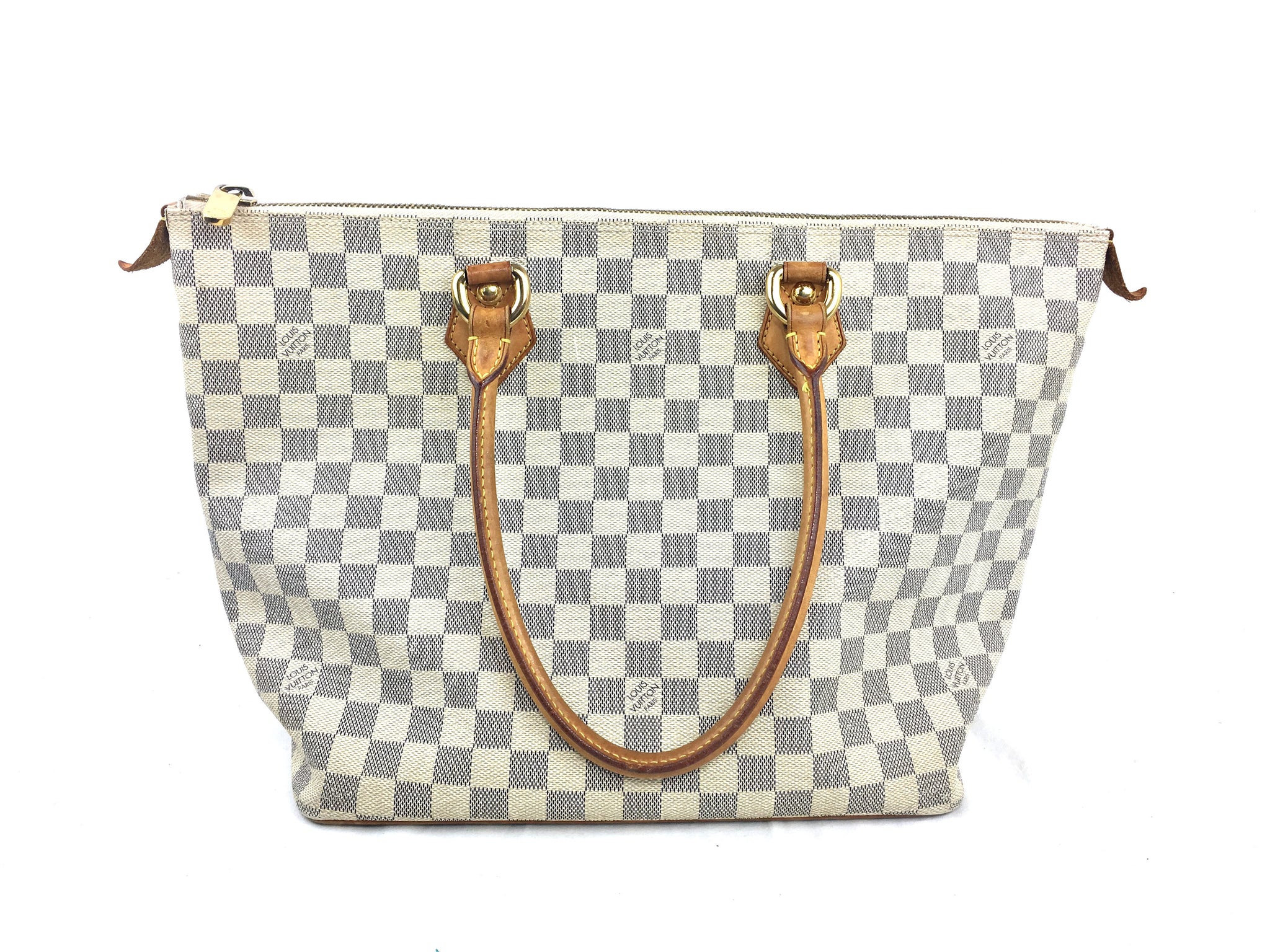 LOUIS VUITTON Damier Azur Saleya MM + FREE Twilly Scarf