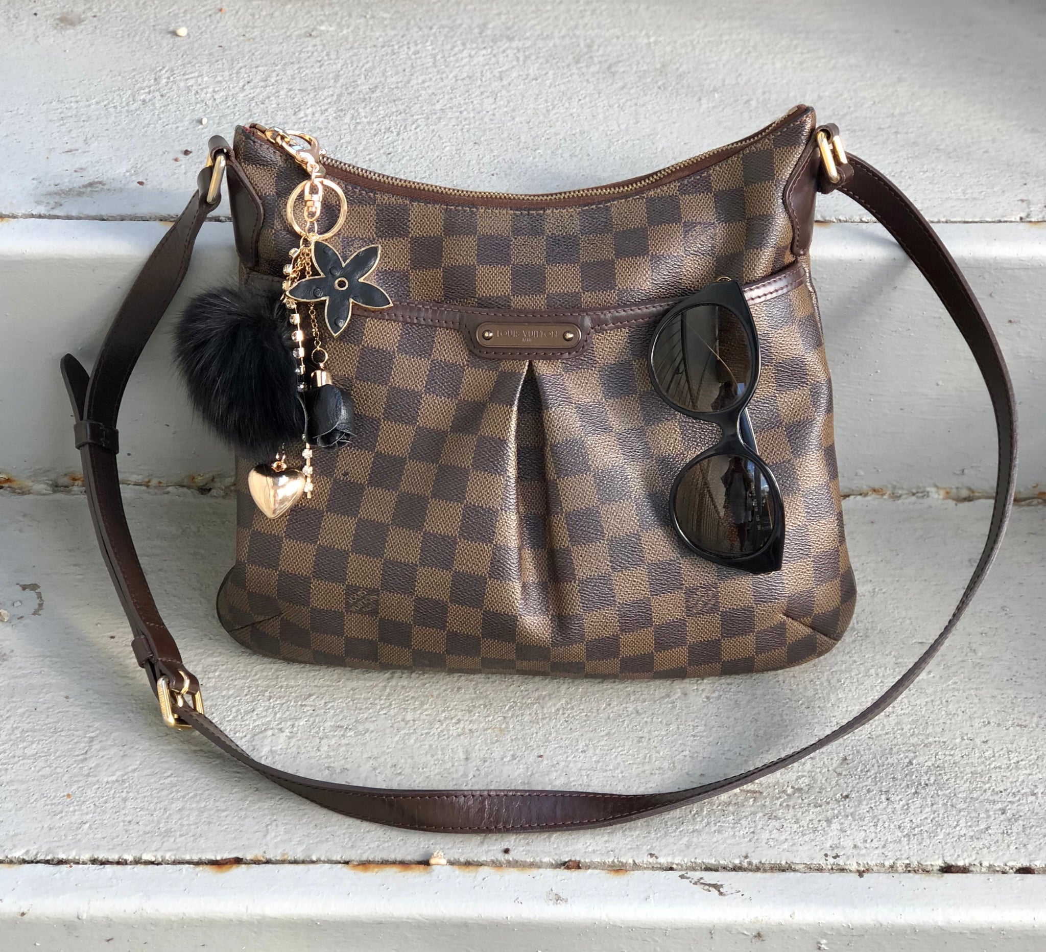 LOUIS VUITTON Bloomsbury PM Damier Ebene Crossbody Bag Brown