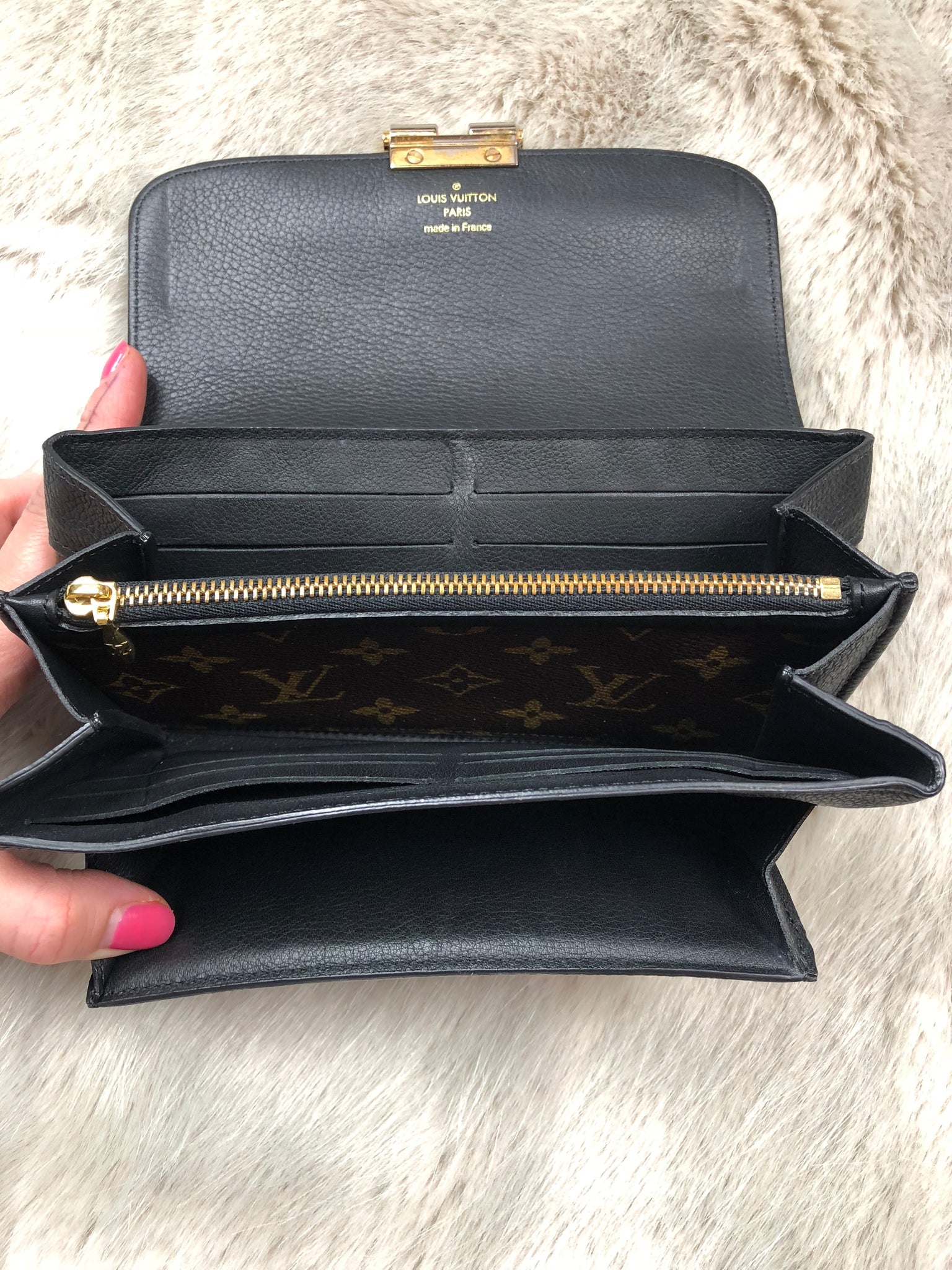 LOUIS VUITTON Monogram & Black Elysee Wallet