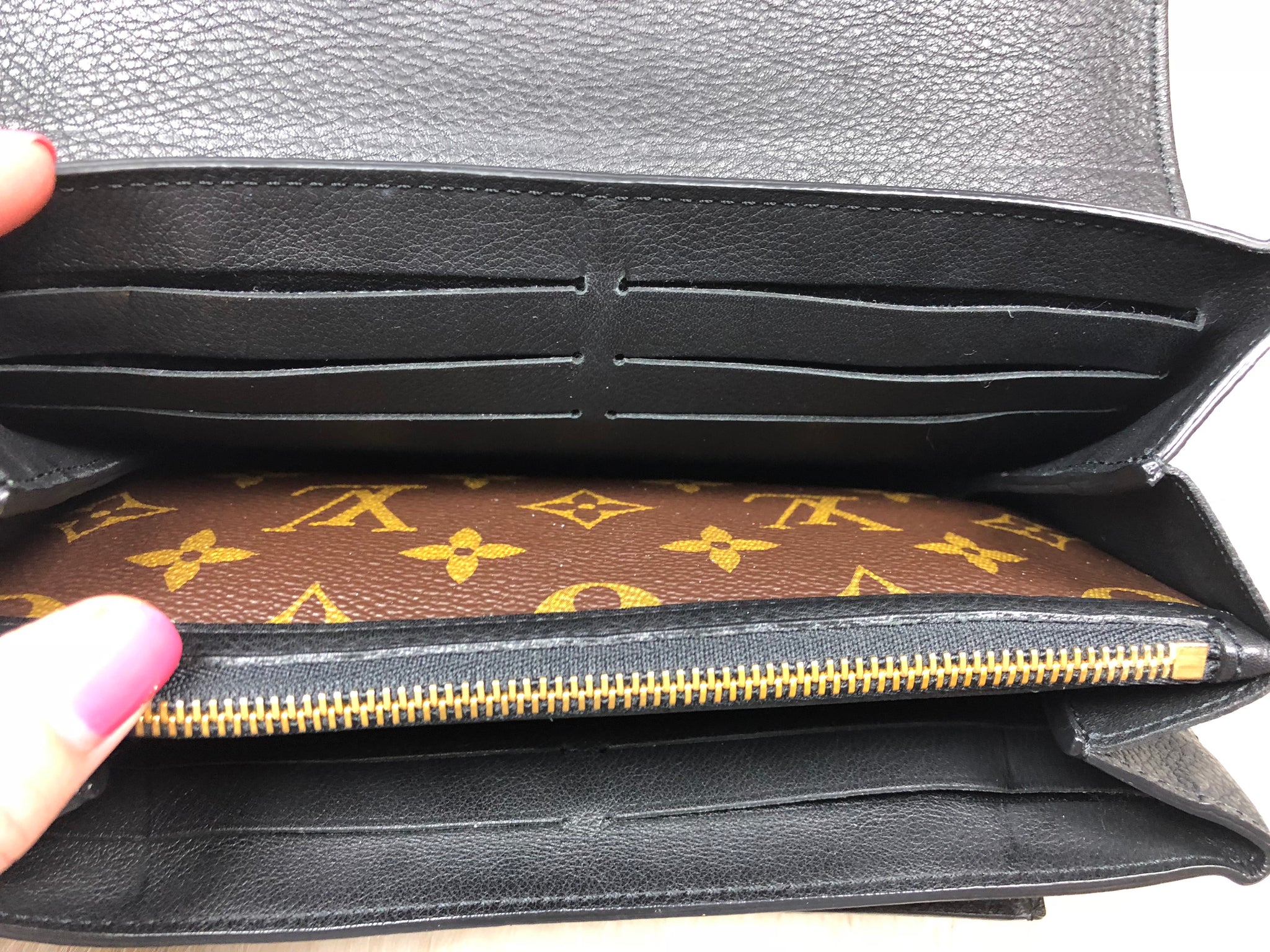 LOUIS VUITTON Monogram & Black Elysee Wallet