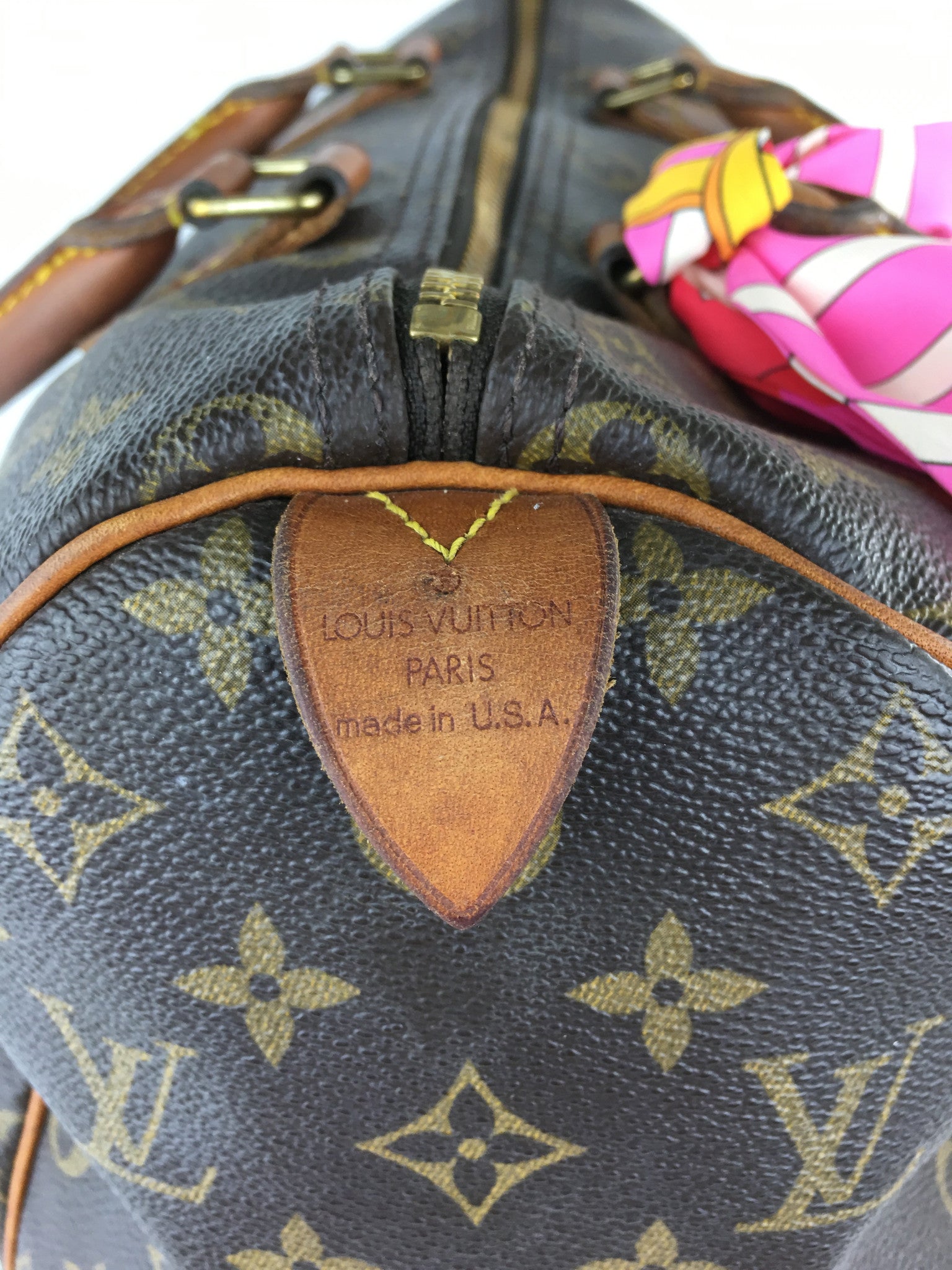 Authentic Louis Vuitton Speedy 35 Bag W/ S custom Scarf for Sale in Alpine,  CA - OfferUp