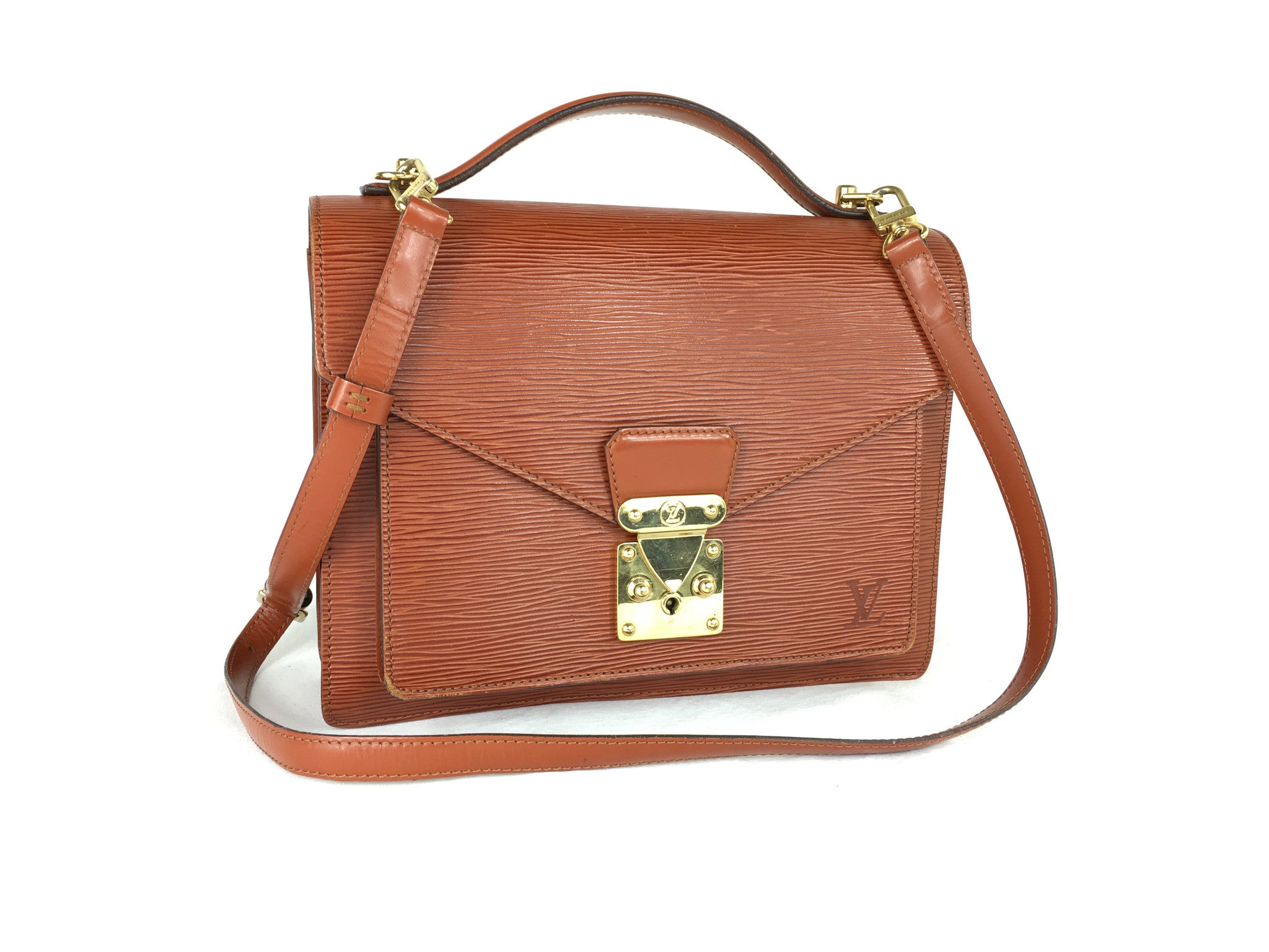 Louis Vuitton Monceau Handbag Epi Leather BB Yellow 1417171