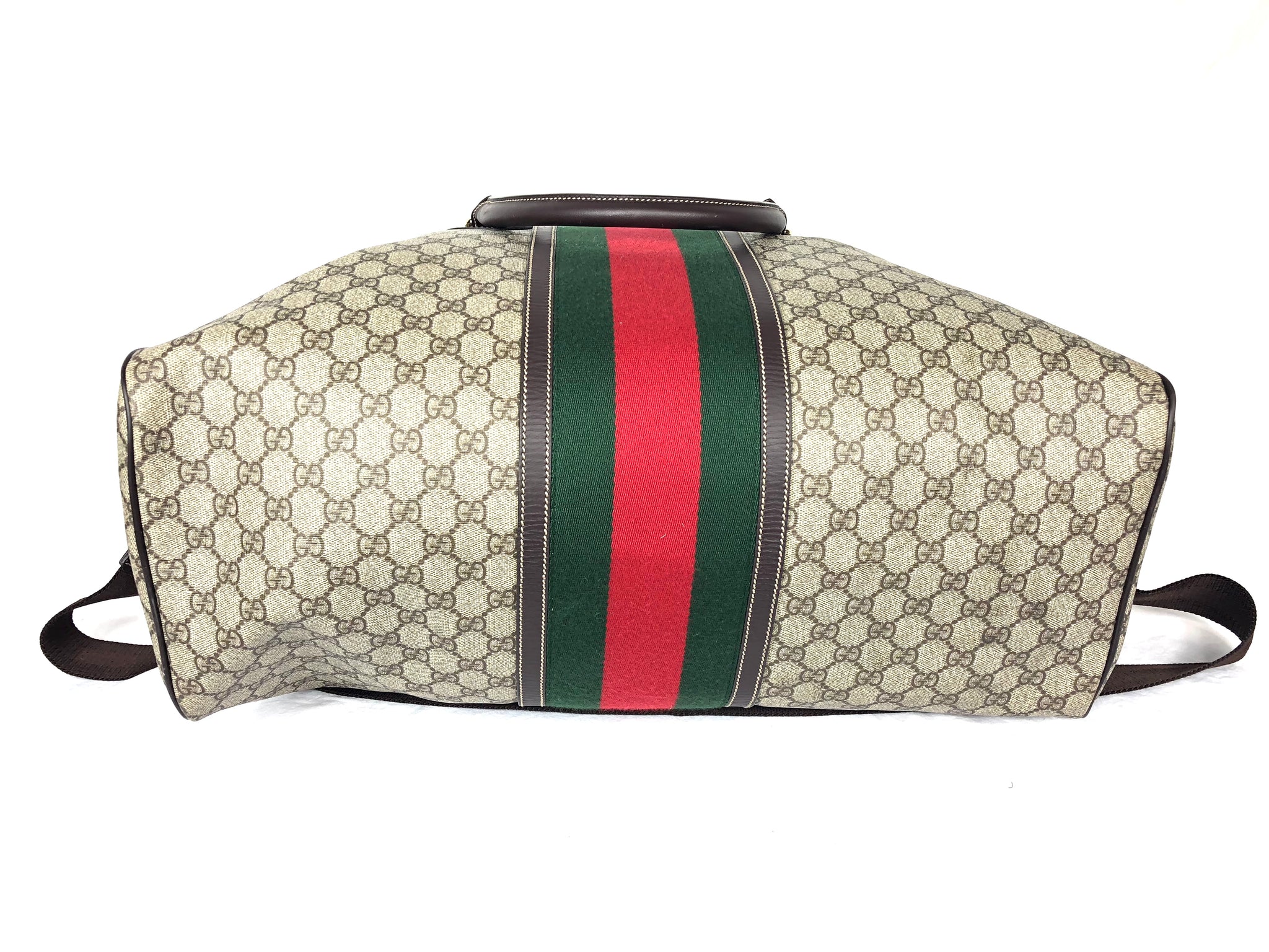 GUCCI GG Supreme Web Stripe Duffel Bag