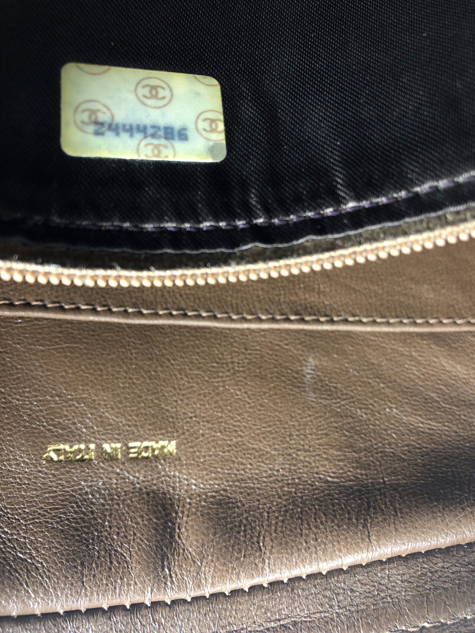 CHANEL CC Logo Lambskin Taupe Crossbody Shoulder Bag