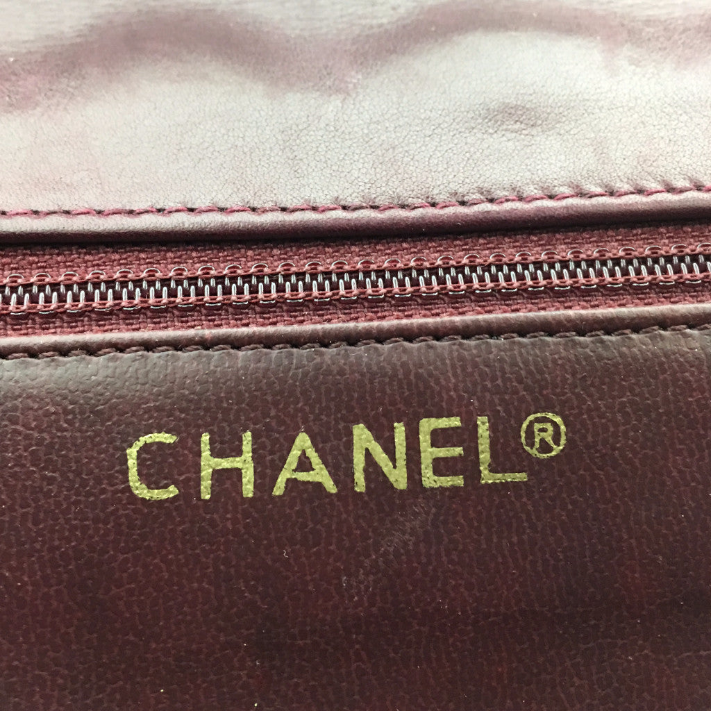 CHANEL Jumbo Quilted Burgundy Flap Bag