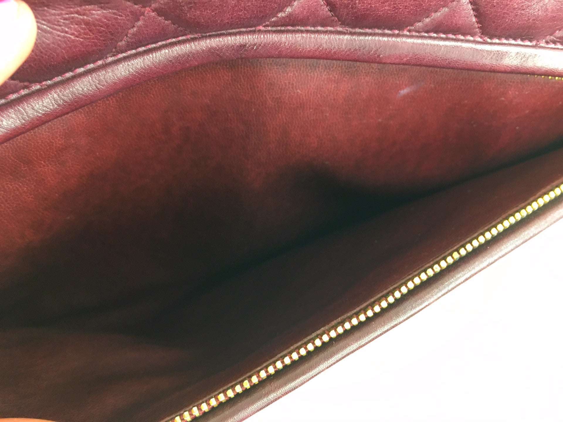 CHANEL Jumbo Quilted Burgundy Flap Bag
