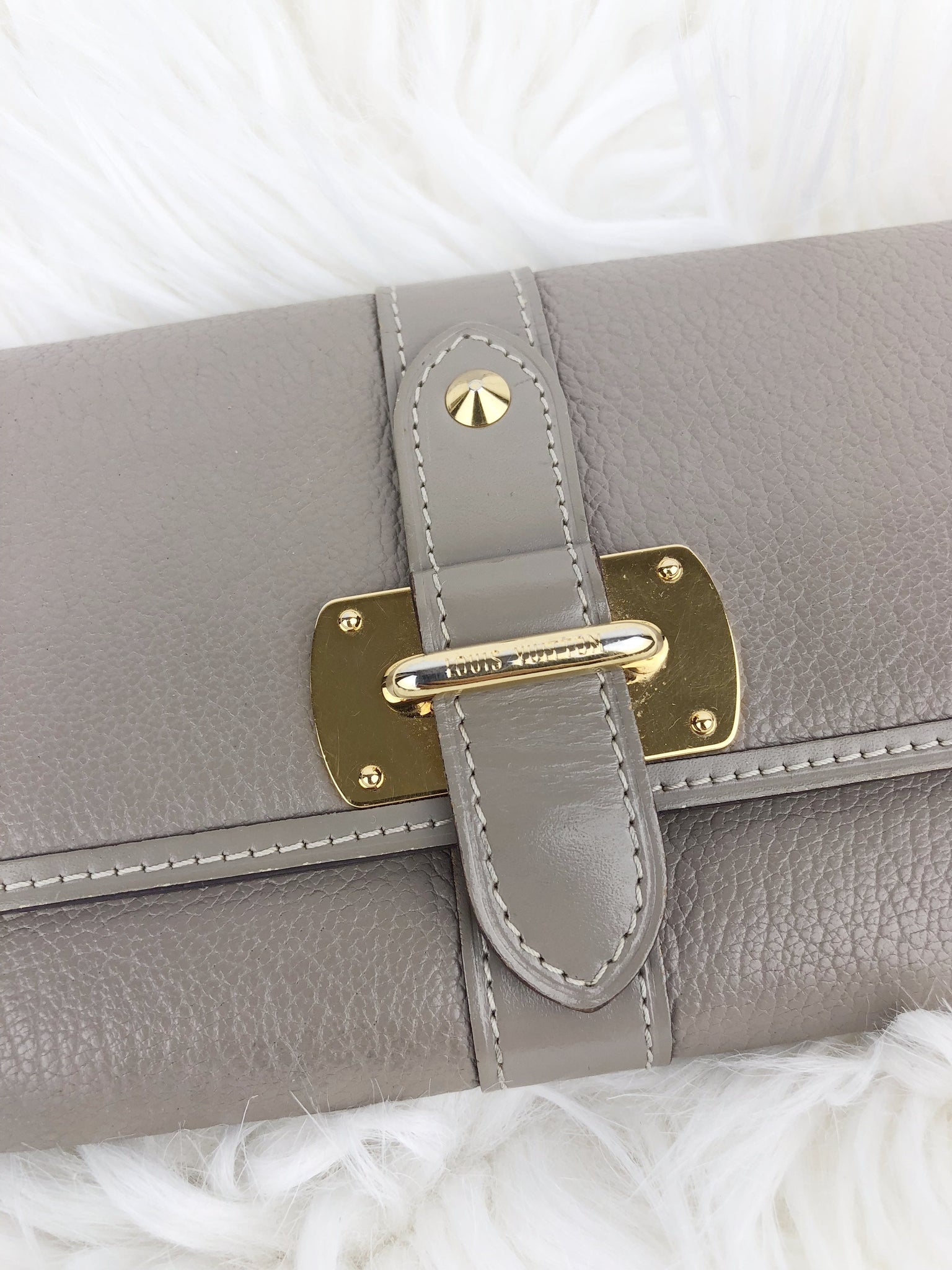 LOUIS VUITTON Taupe Suhali Wallet