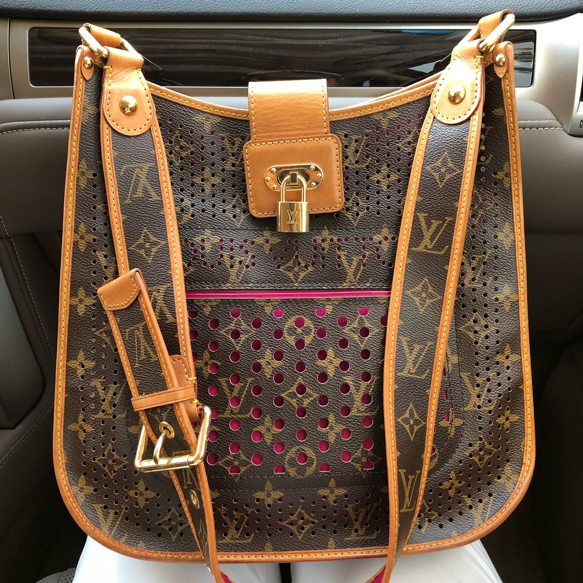 LOUIS VUITTON Limited Edition Perforated Musette Bag (Monogram & Fuchsia )