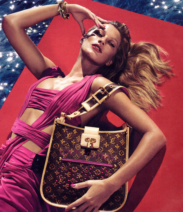 Louis Vuitton perforated musette in fuschia 2006 limited edition 