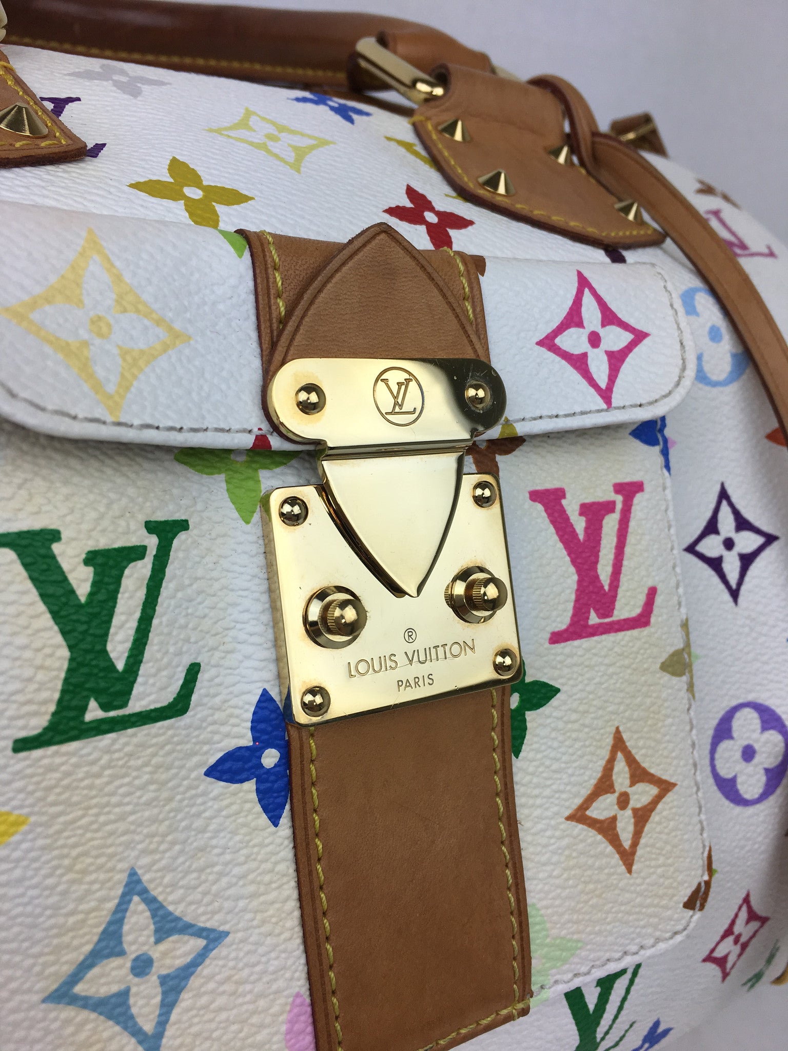 LOUIS VUITTON Monogram Multicolor Speedy 30 Hand Bag White M92643 LV Auth  21816 Cloth ref.336328 - Joli Closet