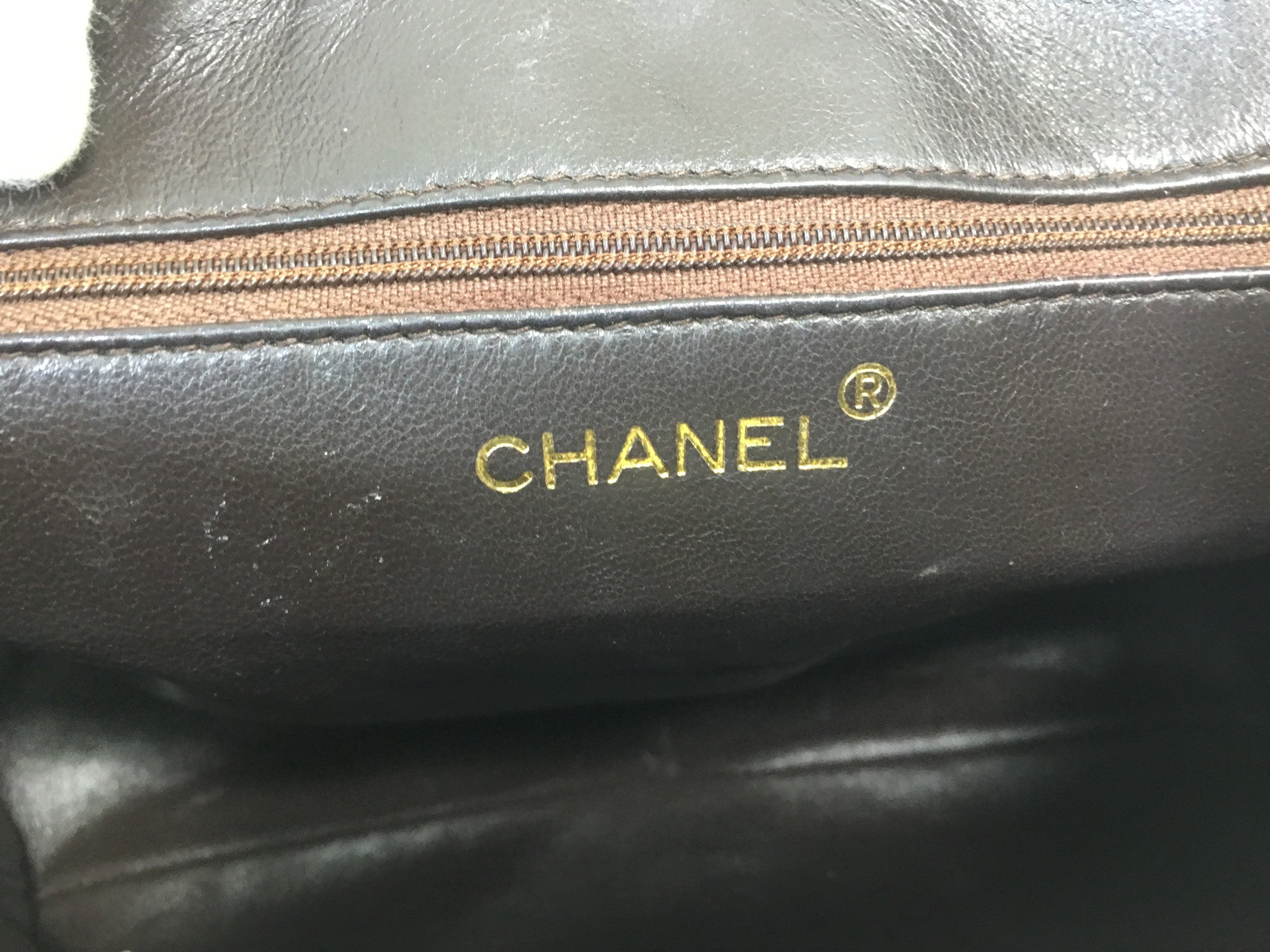 CHANEL CC Logo Lambskin Taupe Shoulder Bag