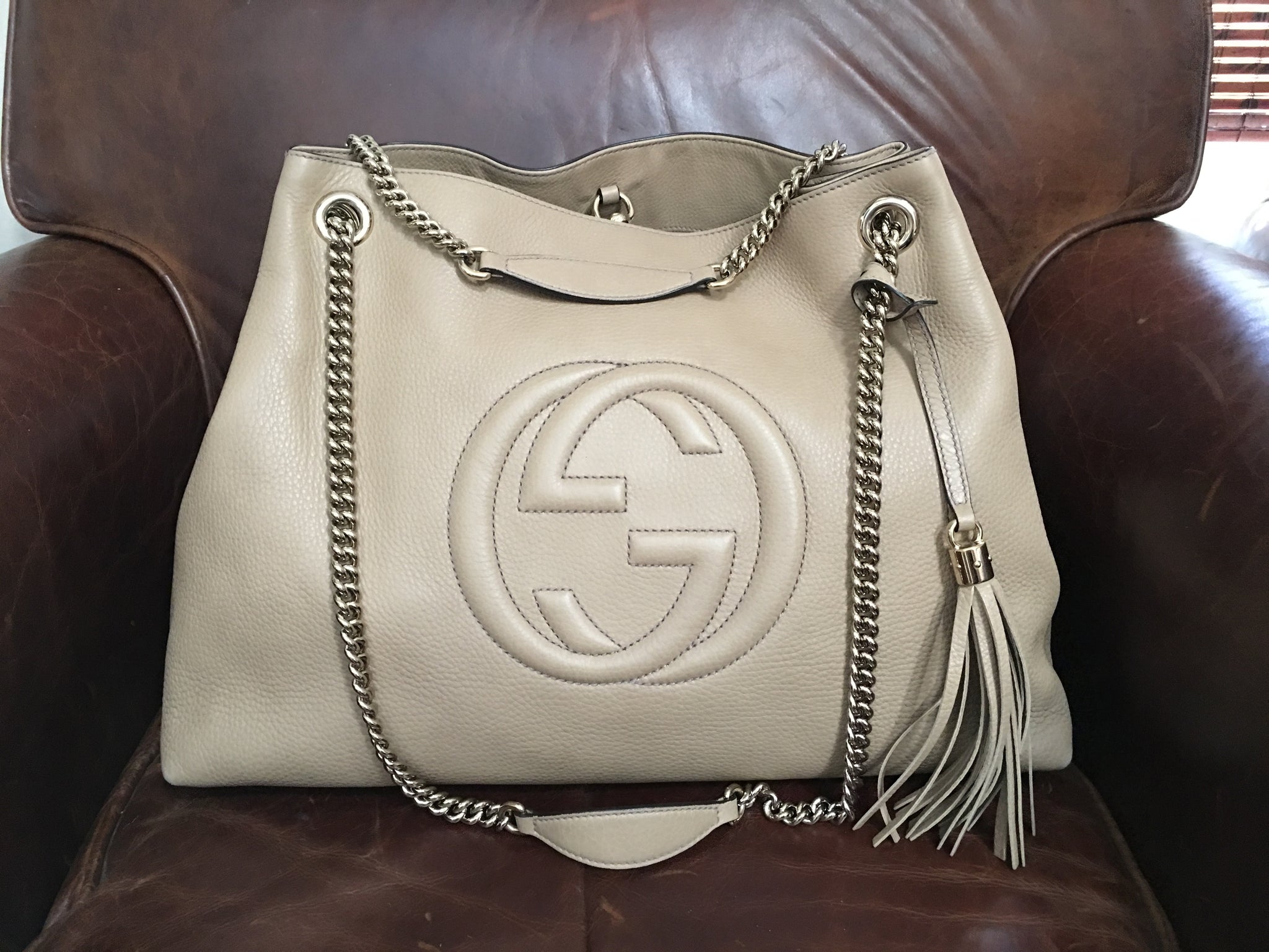 GUCCI Soho Pebbled Leather Tote (Large)