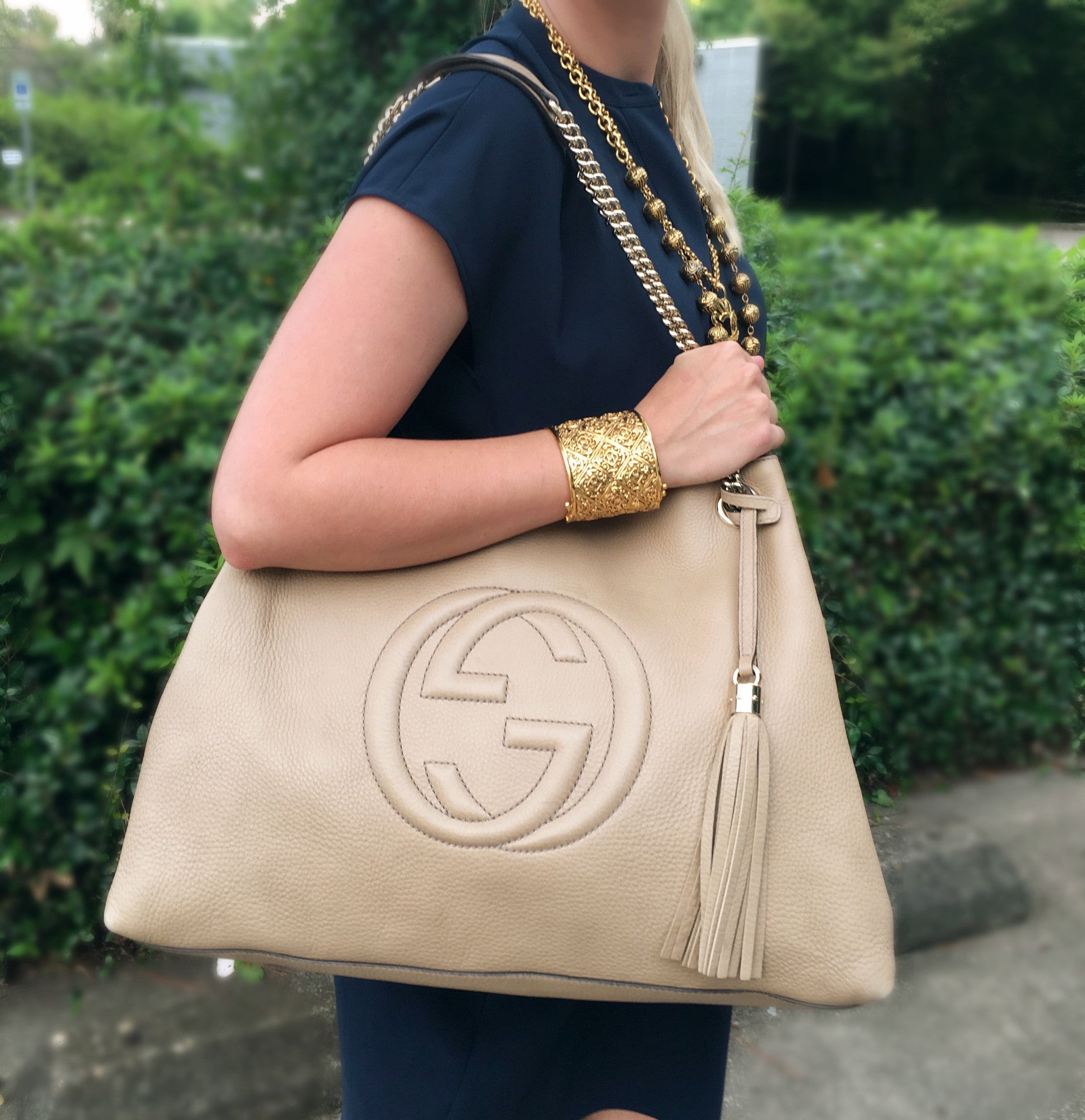 GUCCI Soho Pebbled Leather Tote (Large)