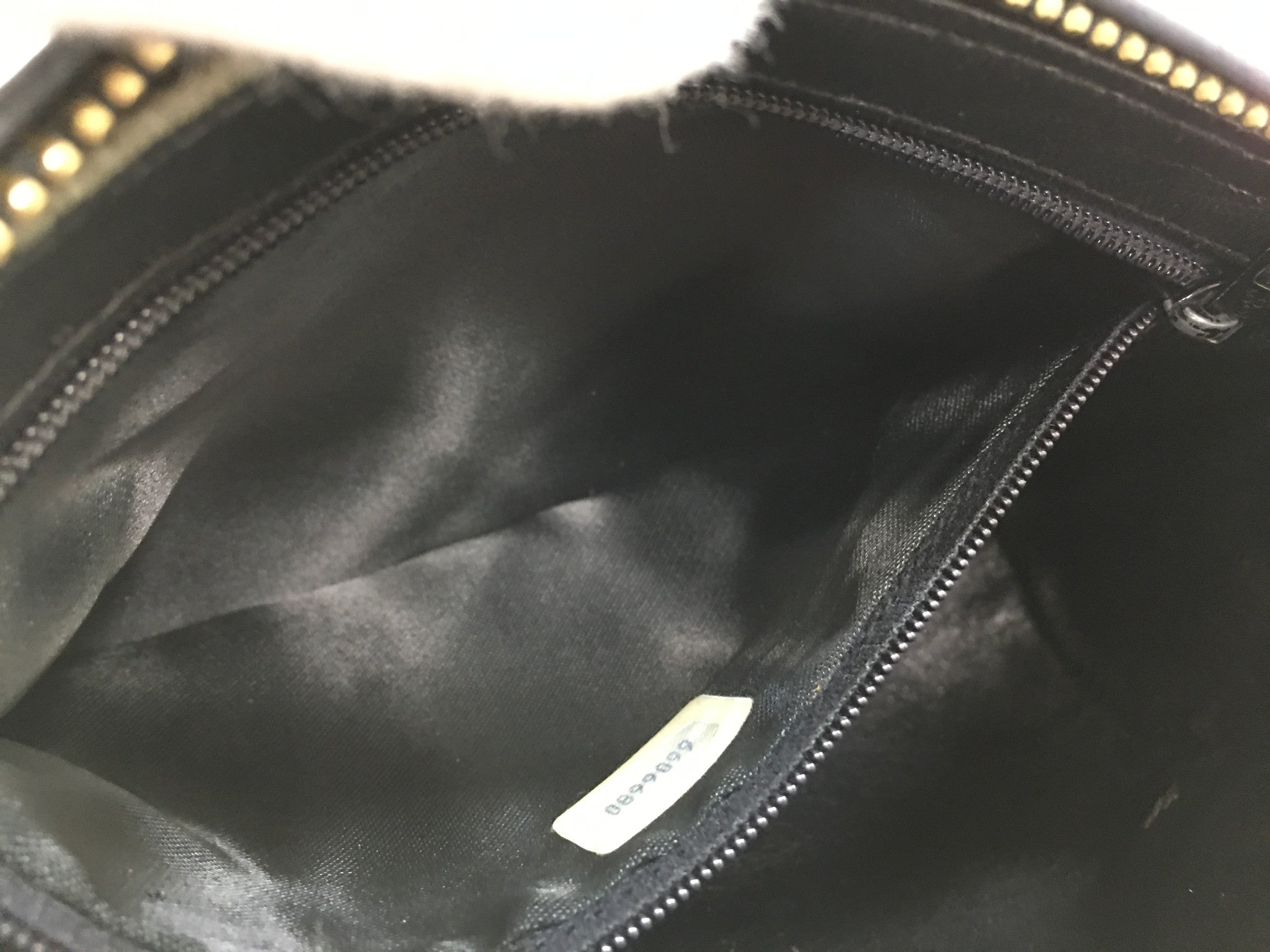 CHANEL Black Lambskin Quilted Shoulder Bag