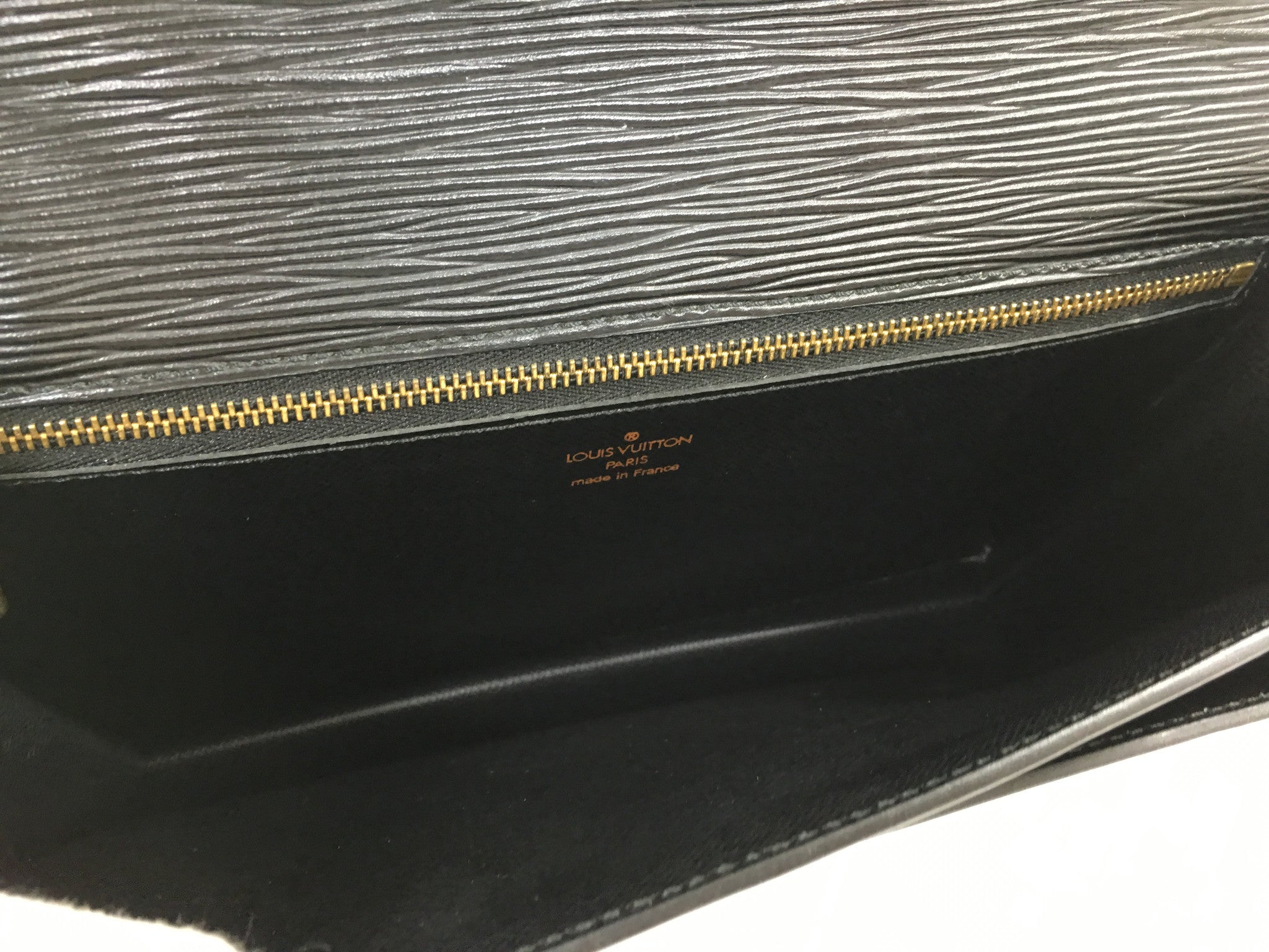 Auth Louis Vuitton Epi Pochette Sellier Dragonne Clutch Bag M52612 Black  5296F