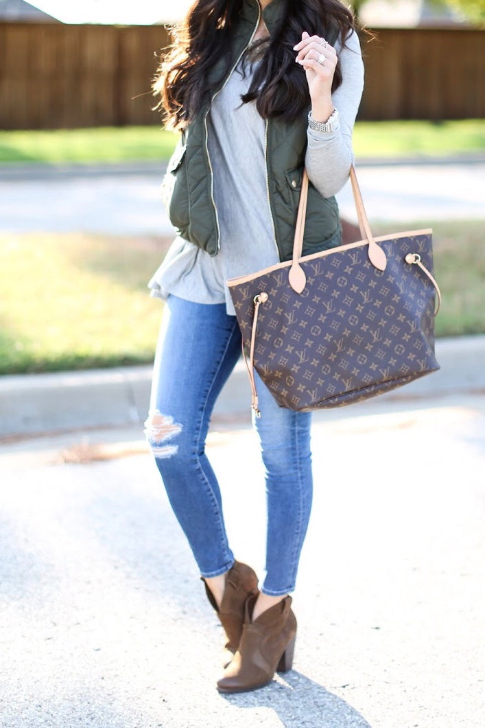 monogram louis vuitton neverfull mm outfit