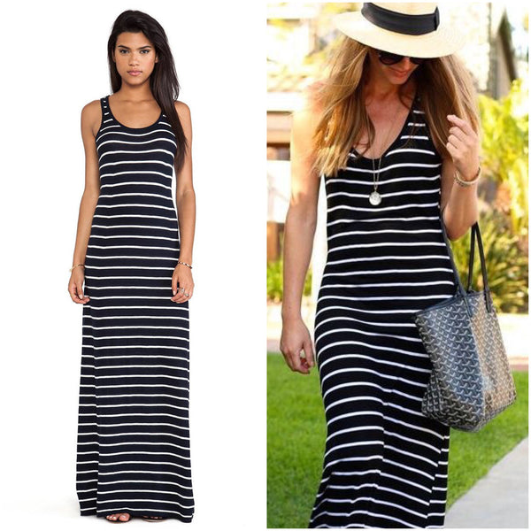 VINCE Striped Maxi Dress (SMALL)