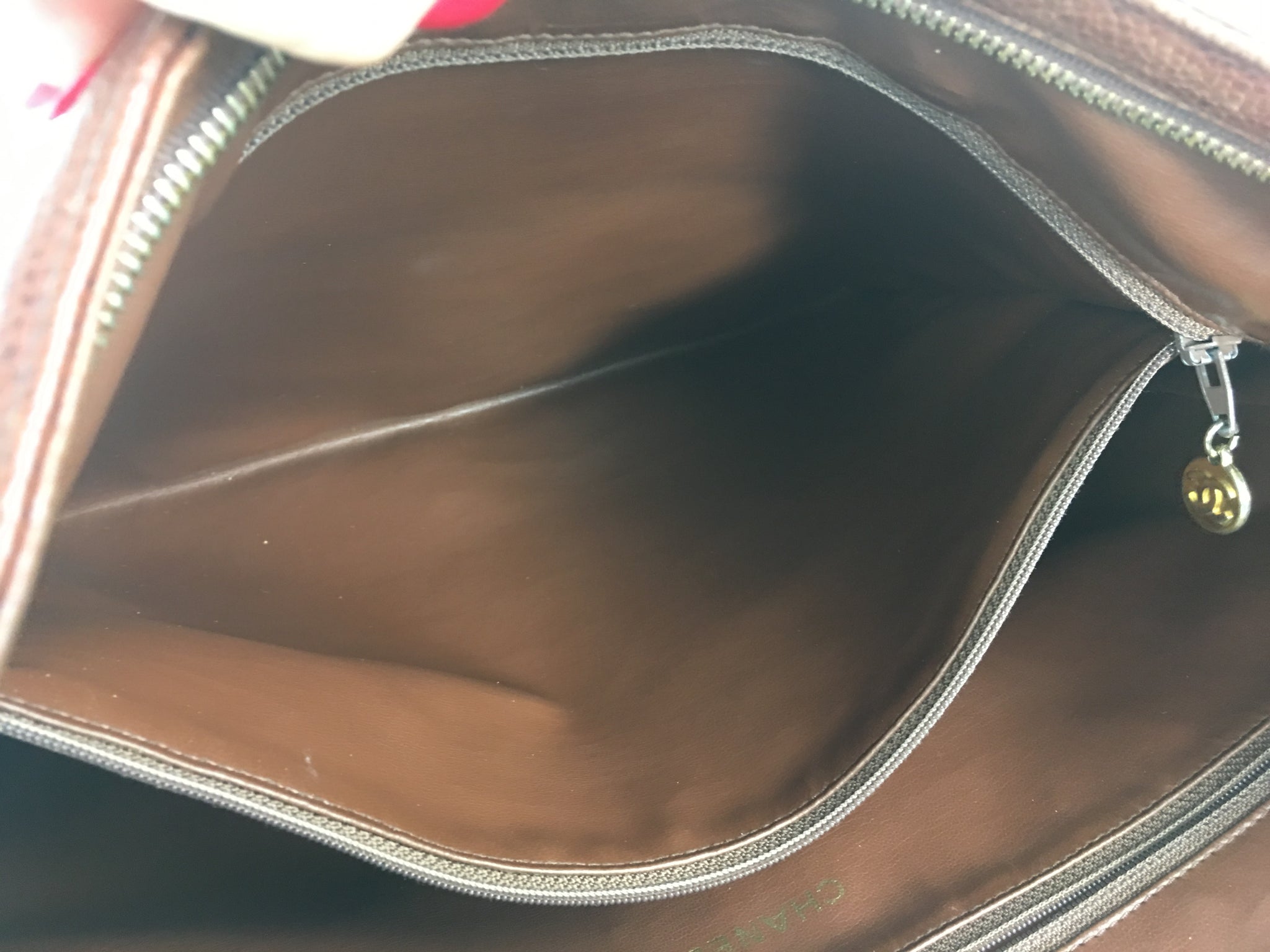 CHANEL Brown Caviar Leather Hobo Tote