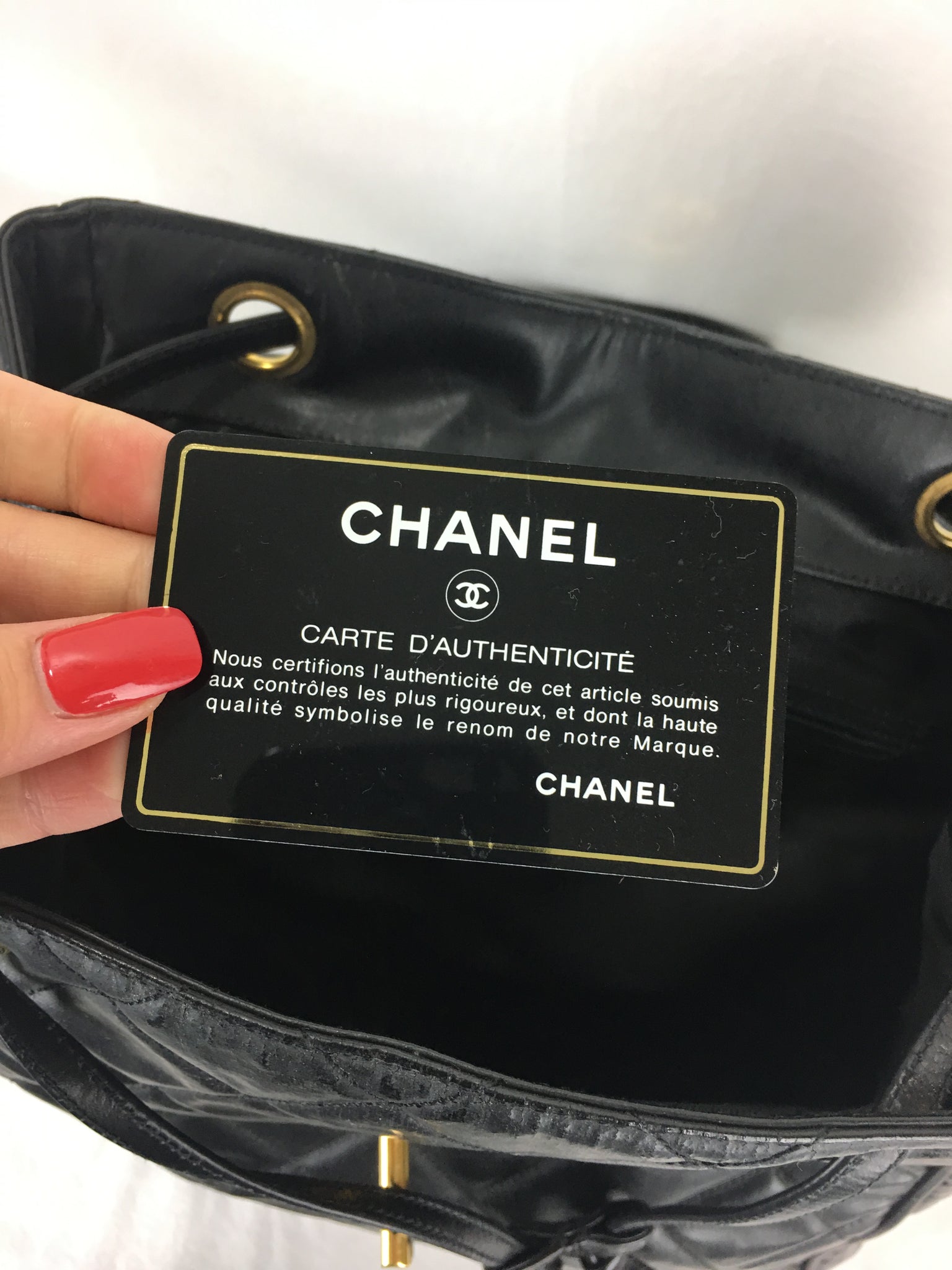 CHANEL Black Vinyl Backpack