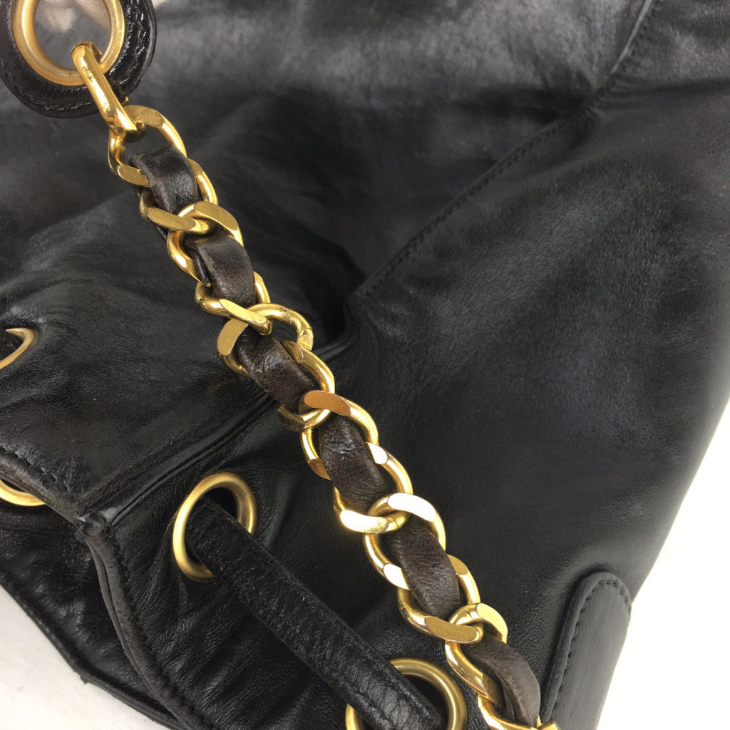 CHANEL CC Logo Bucket Bag Crossbody