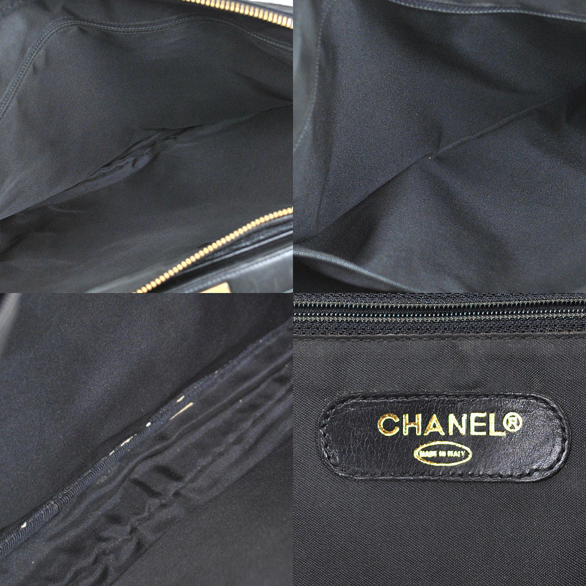 CHANEL Black Lambskin Quilted Messenger Travel Bag